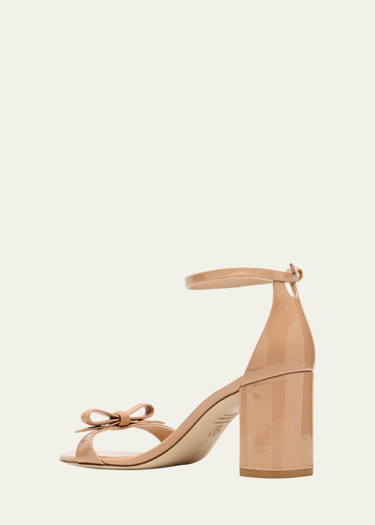 Stuart Weitzman Nudist Felicity Patent Leather Ankle-Strap Sandals Image 4 of 6