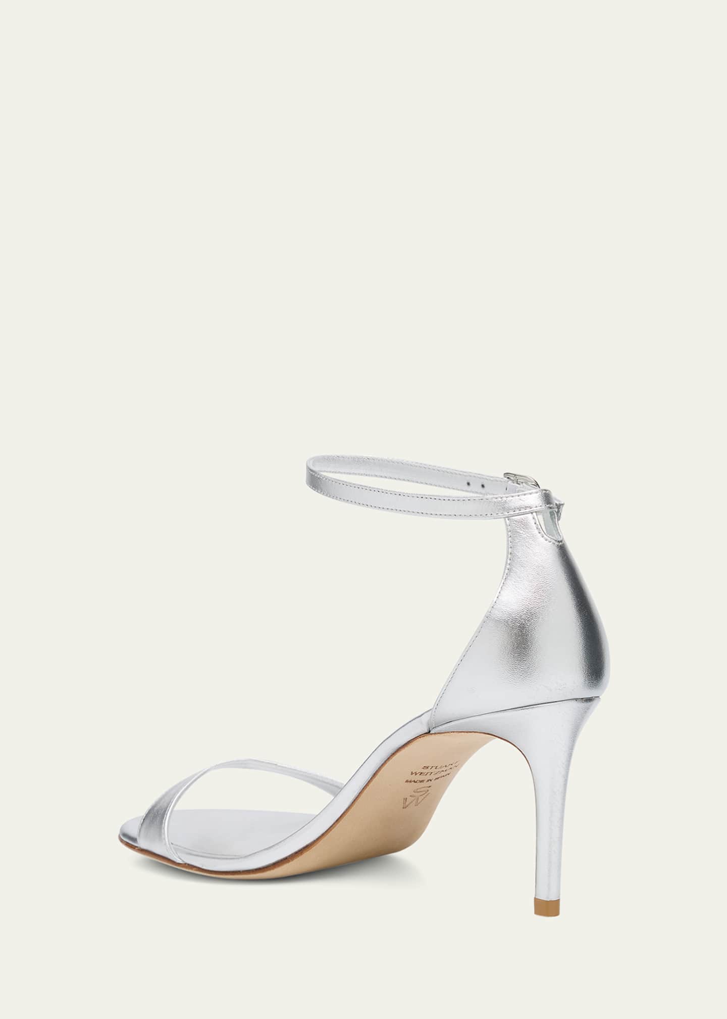 Stuart Weitzman Nudist II Metallic Ankle-Strap Sandals Image 4 of 6