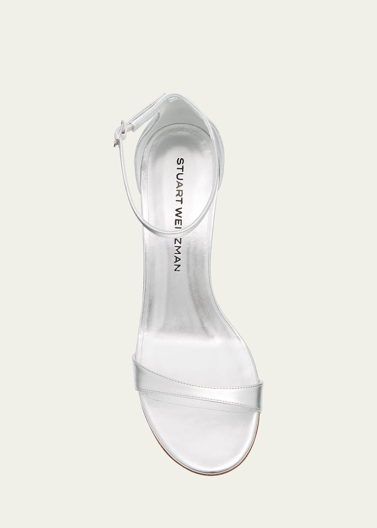 Stuart Weitzman Nudist II Metallic Ankle-Strap Sandals Image 6 of 6