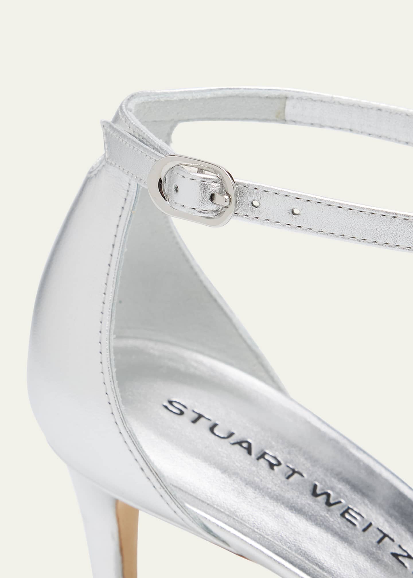 Stuart Weitzman Nudist II Metallic Ankle-Strap Sandals Image 5 of 6