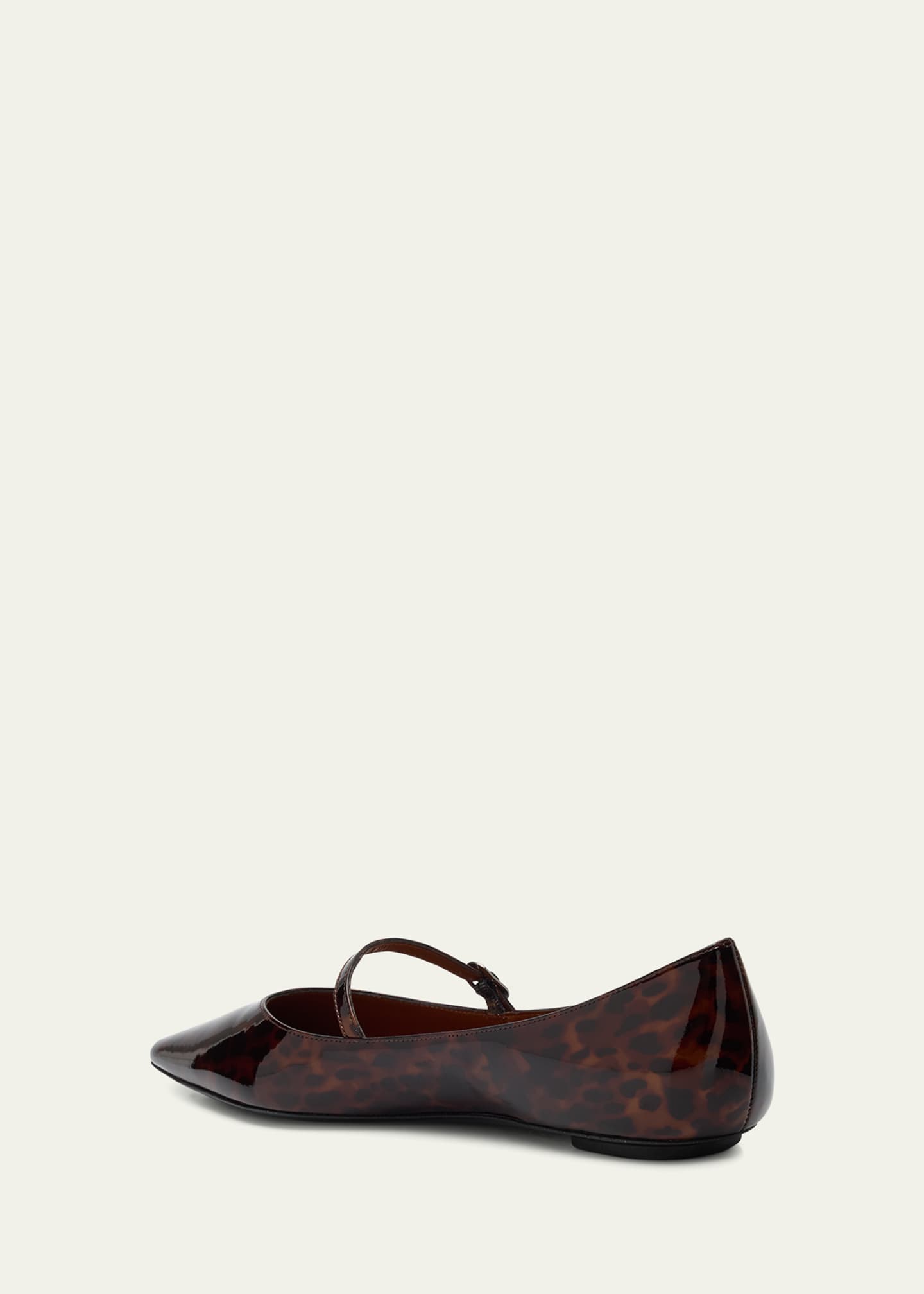 Stuart Weitzman Emilia Tortoise Patent Leather Mary Jane Ballerina Flats Image 4 of 6