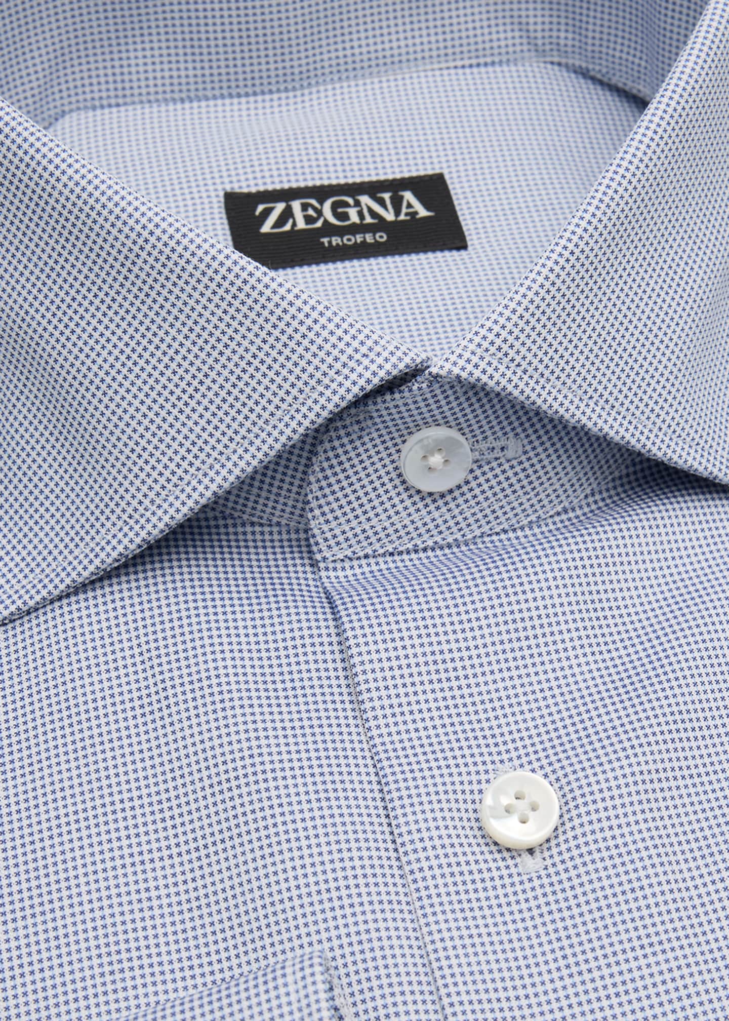 ZEGNA Men's Microstructure Trofeo Comfort Dress Shirt Image 2 of 2