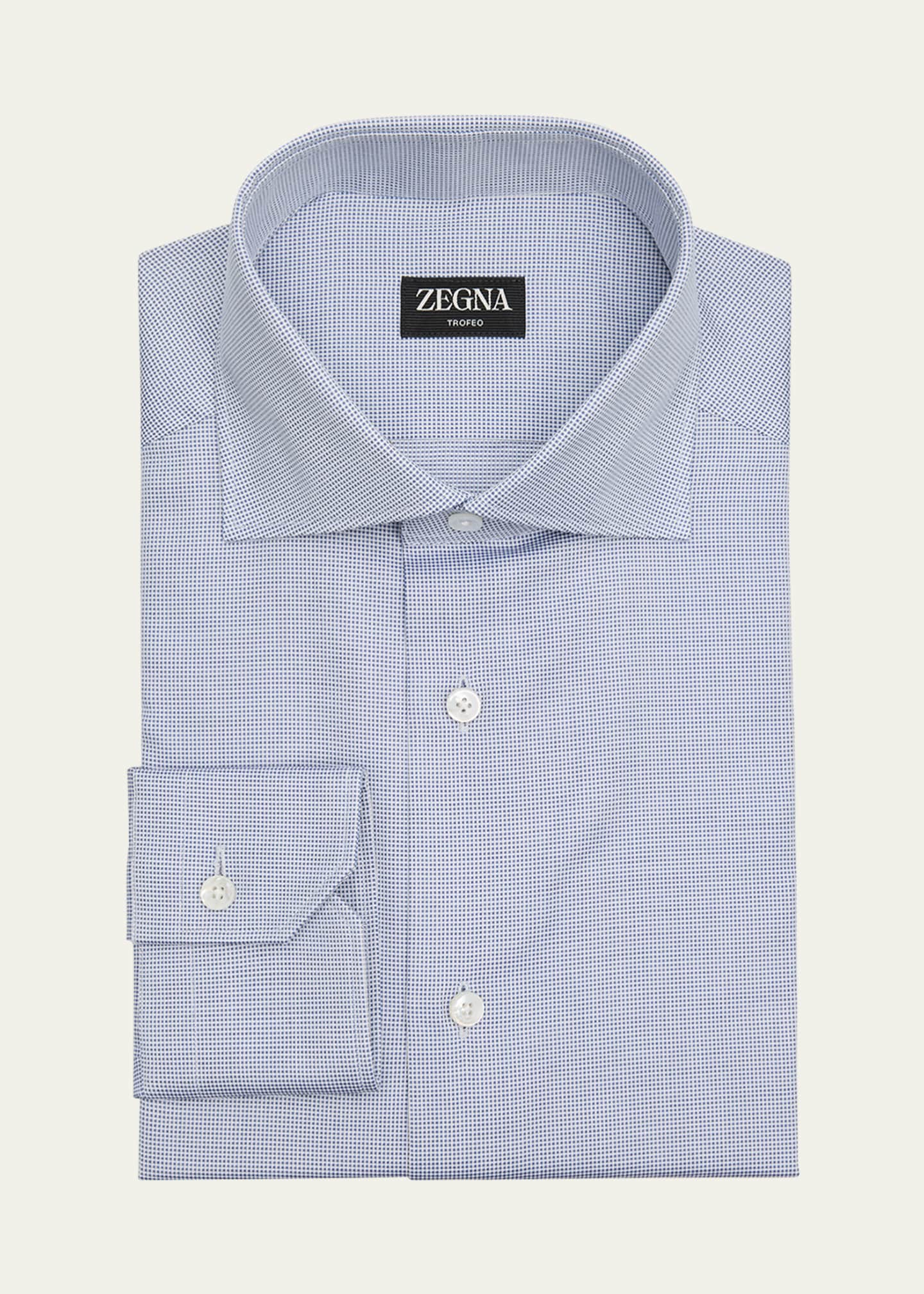 ZEGNA Men's Microstructure Trofeo Comfort Dress Shirt Image 1 of 2