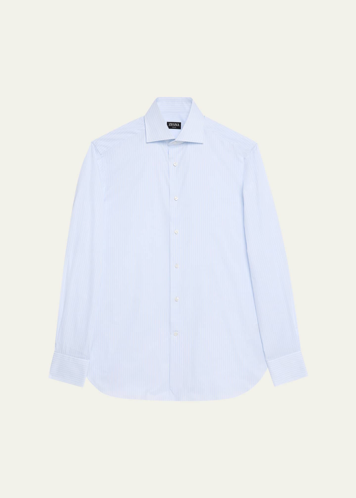 ZEGNA Men's Trecapi Cotton Multi-Stripe Dress Shirt Image 1 of 5