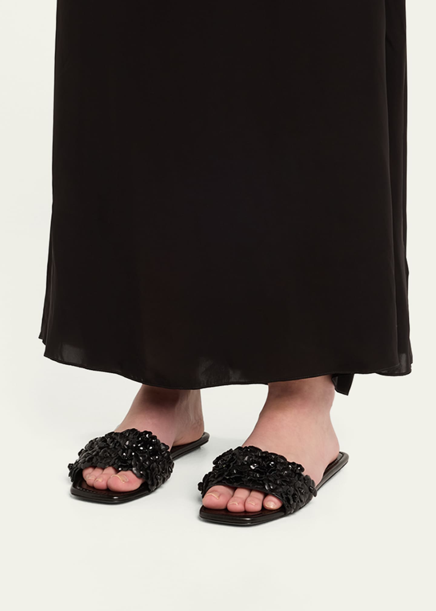 Stuart Weitzman Meadow Flower Leather Slides Image 2 of 6