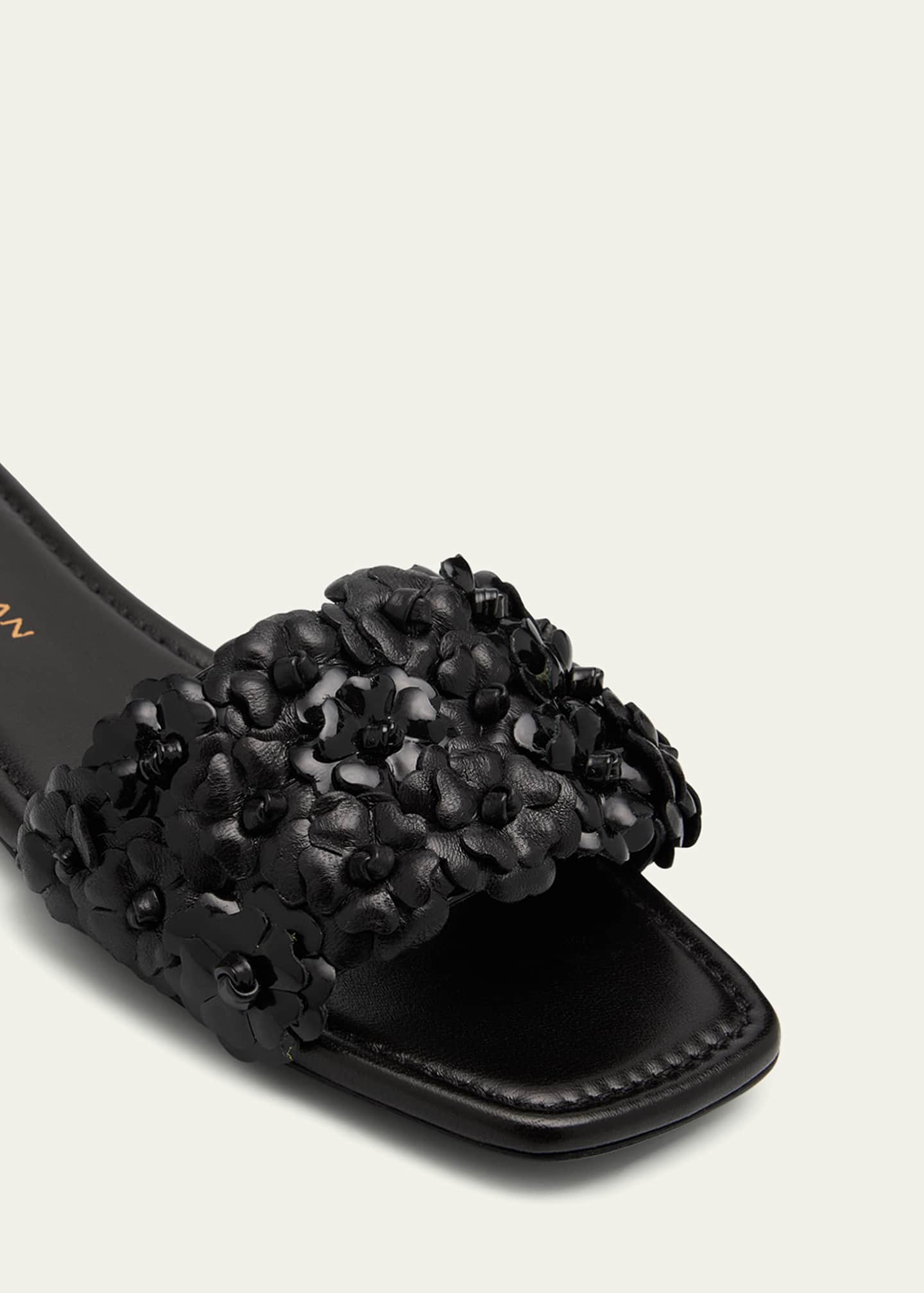 Stuart Weitzman Meadow Flower Leather Slides Image 5 of 6