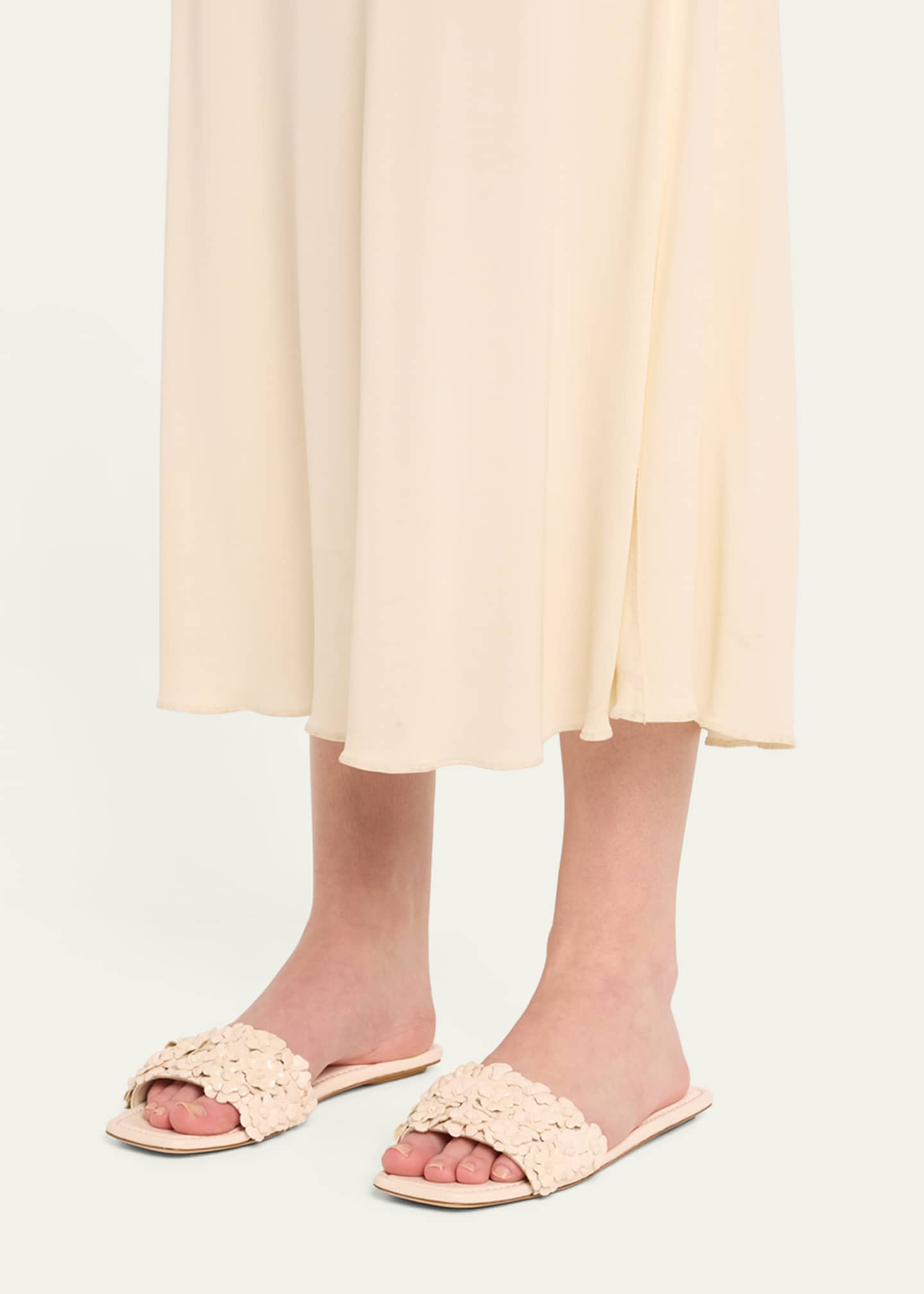 Stuart Weitzman Meadow Flower Leather Slides Image 2 of 6