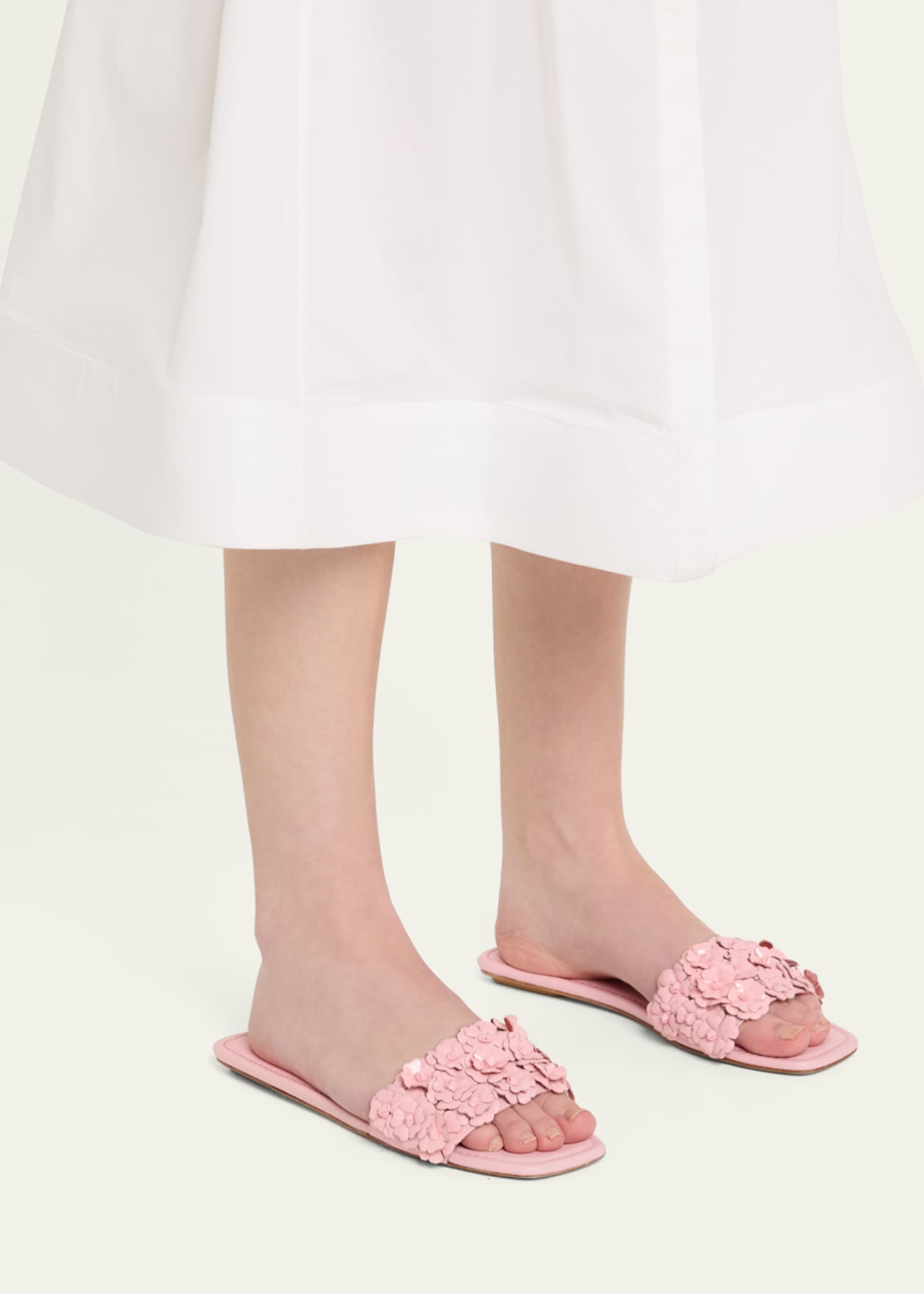 Stuart Weitzman Meadow Flower Leather Slides Image 2 of 6