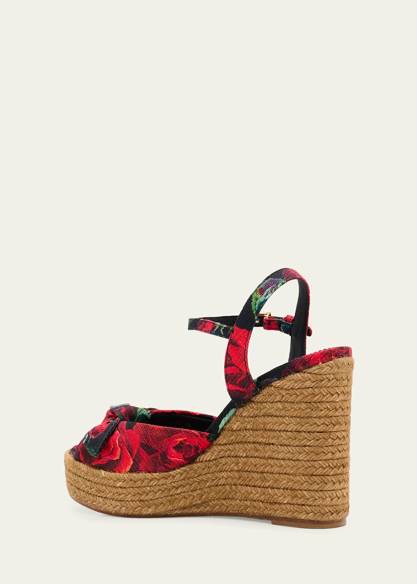 Dolce&Gabbana Lolita Floral Wedge Espadrille Sandals Image 4 of 6