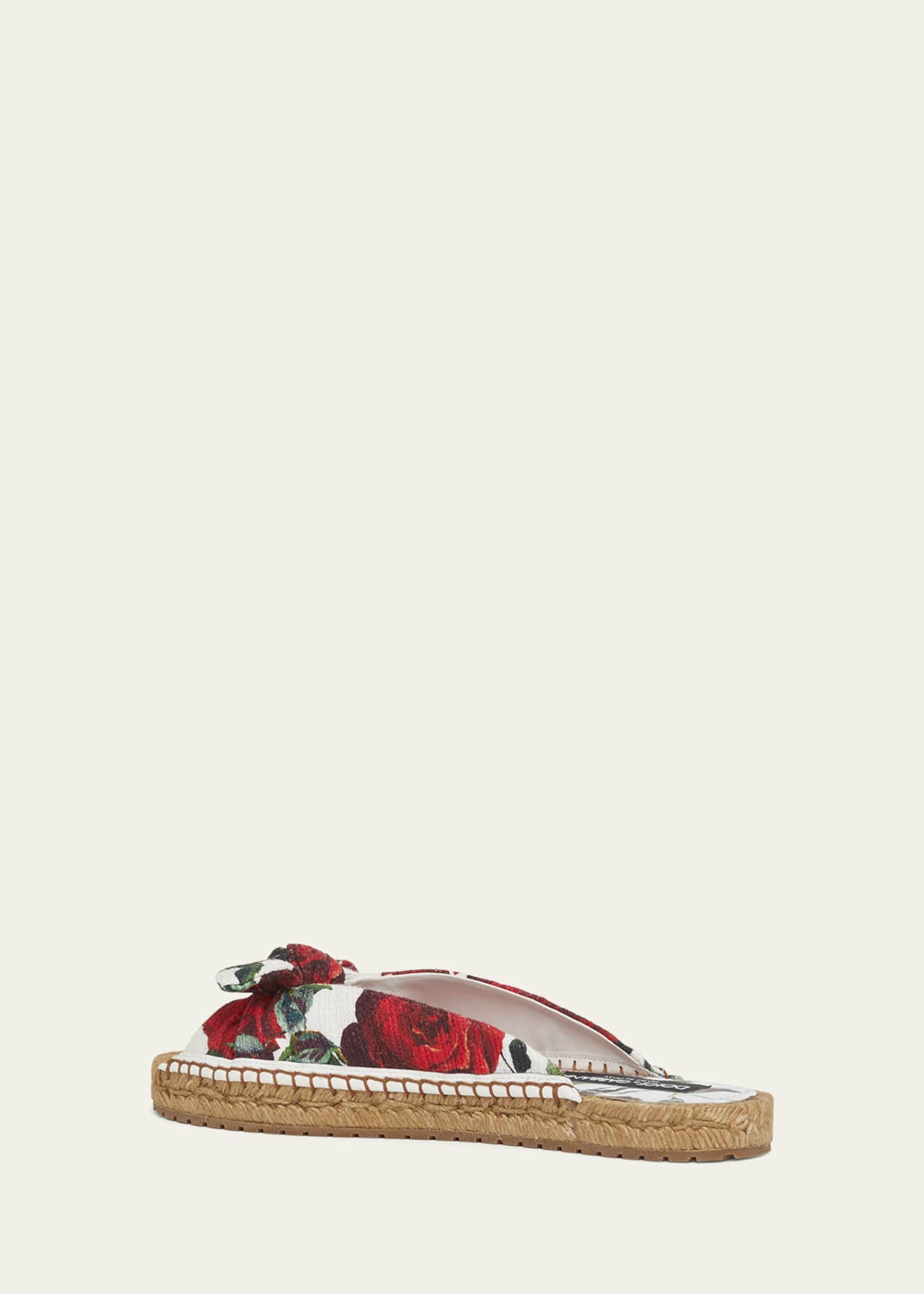 Dolce&Gabbana Floral Knot Flat Slide Espadrilles Image 3 of 5
