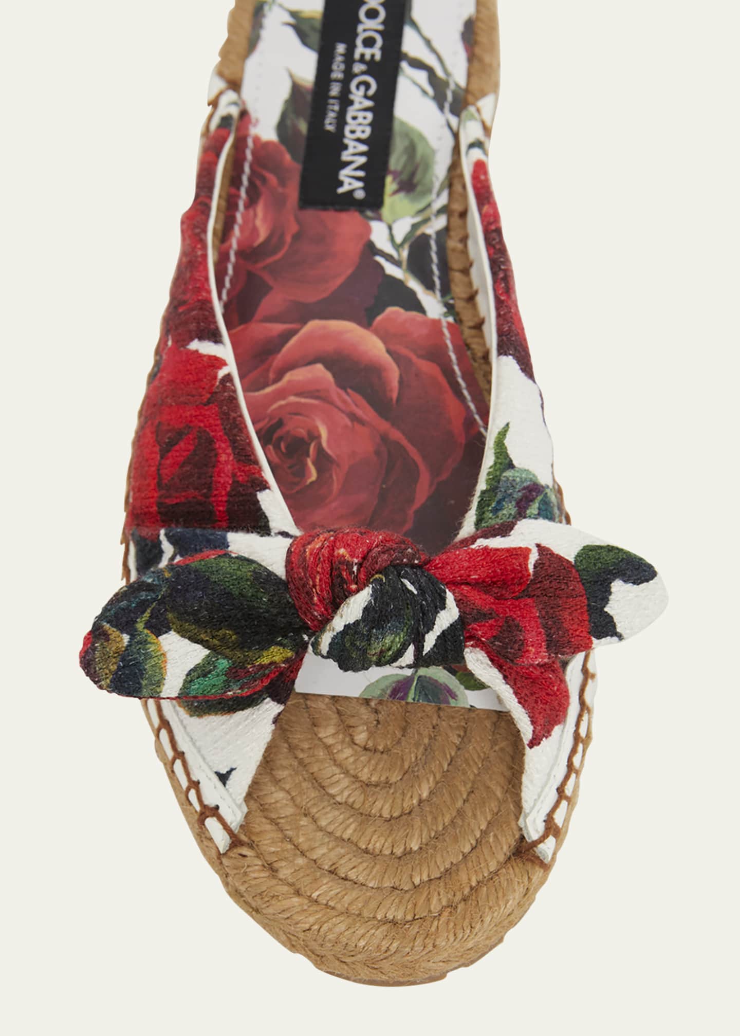 Dolce&Gabbana Floral Knot Flat Slide Espadrilles Image 5 of 5
