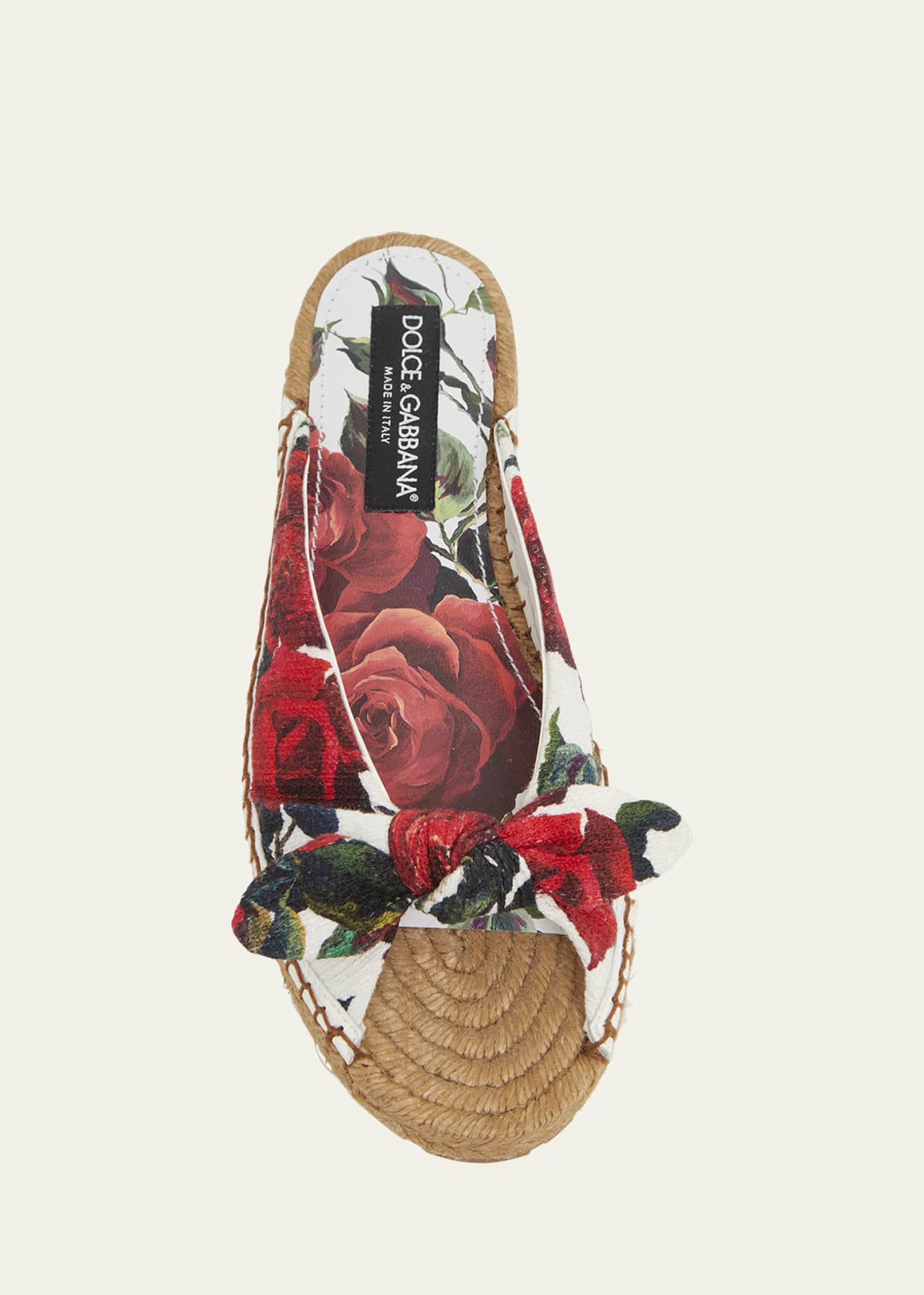 Dolce&Gabbana Floral Knot Flat Slide Espadrilles Image 4 of 5