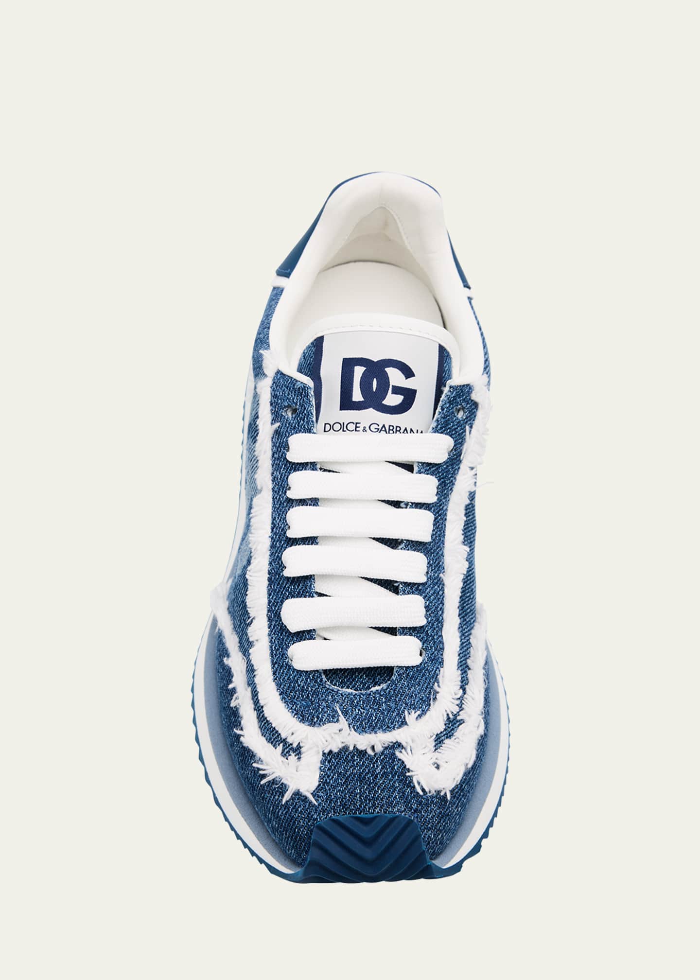 Dolce&Gabbana Aria DG Distressed Denim Runner Sneakers Image 6 of 6