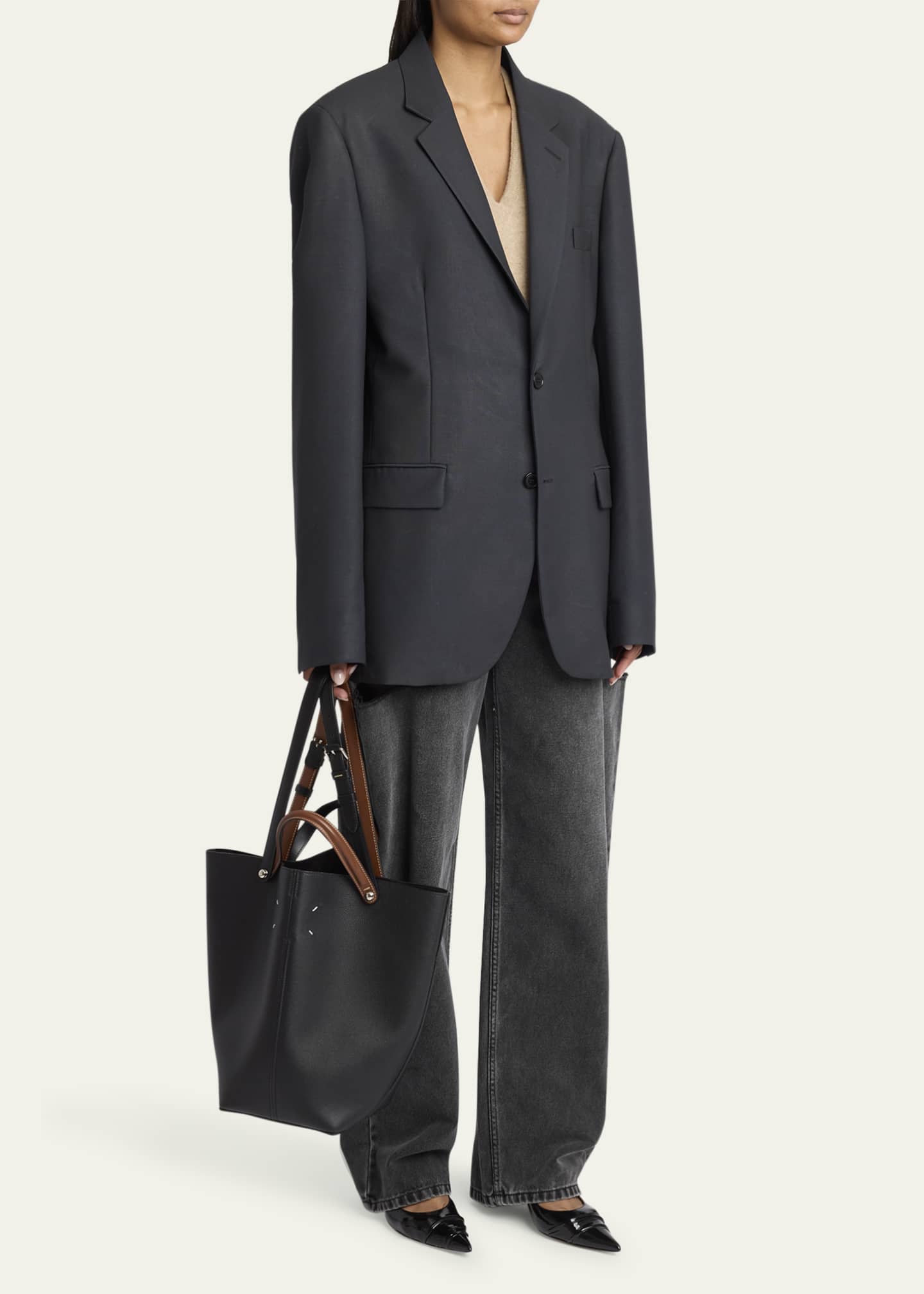 Maison Margiela Medium Leather Shopper Tote Bag