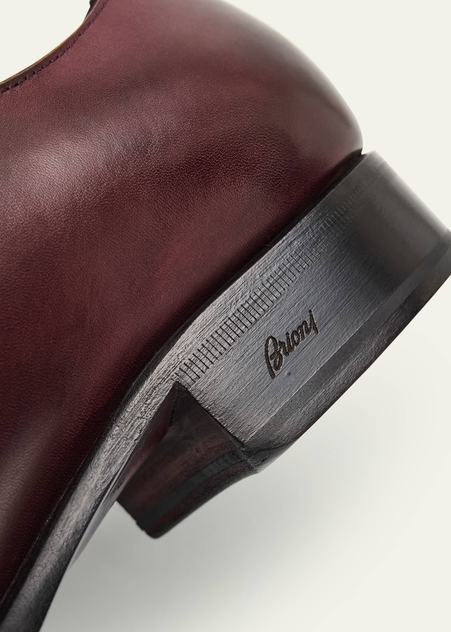 Brioni Men's Milano Leather Oxfords Image 5 of 6