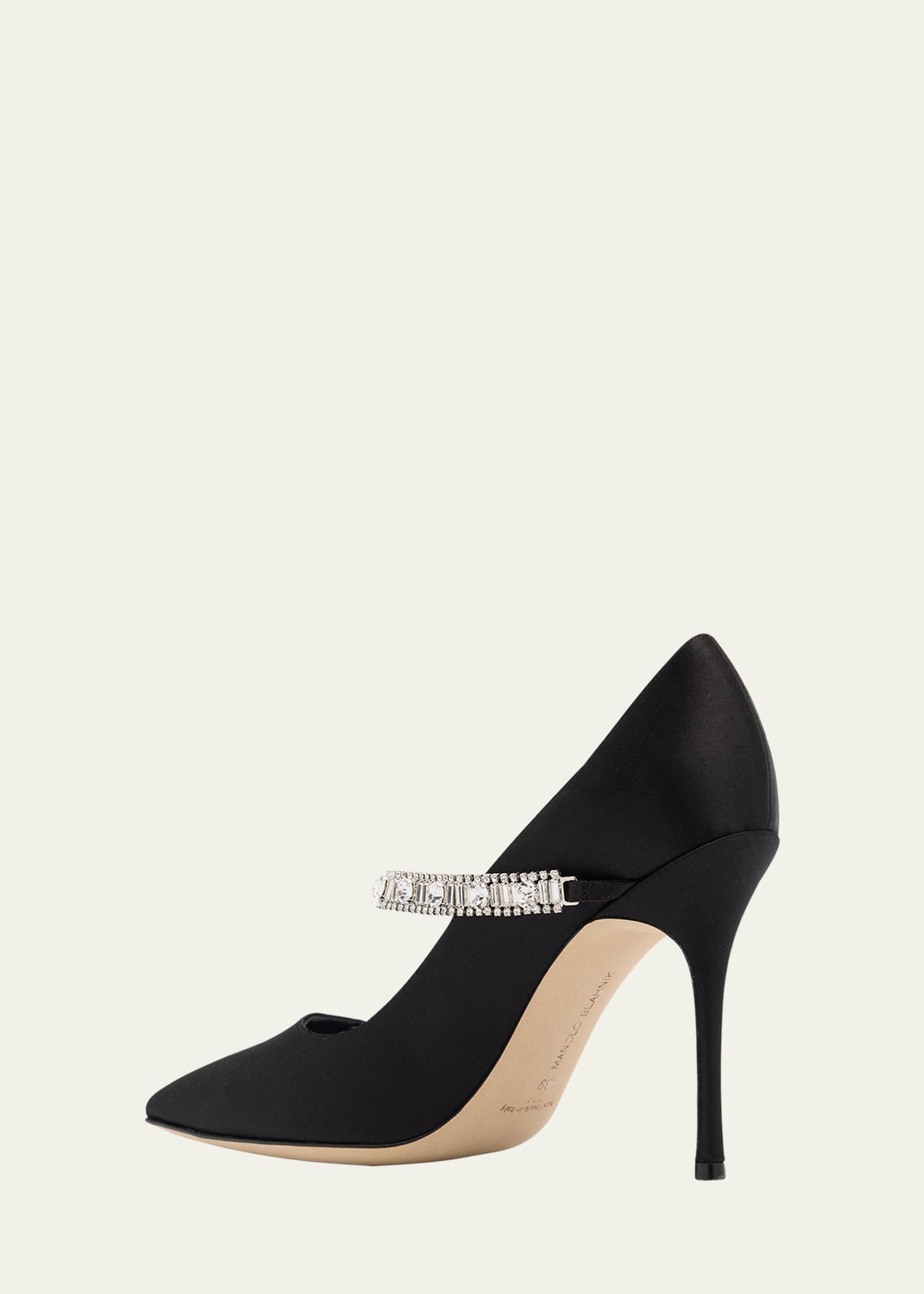 Manolo Blahnik Hamedi Silk Crystal-Buckle Pumps Image 4 of 6