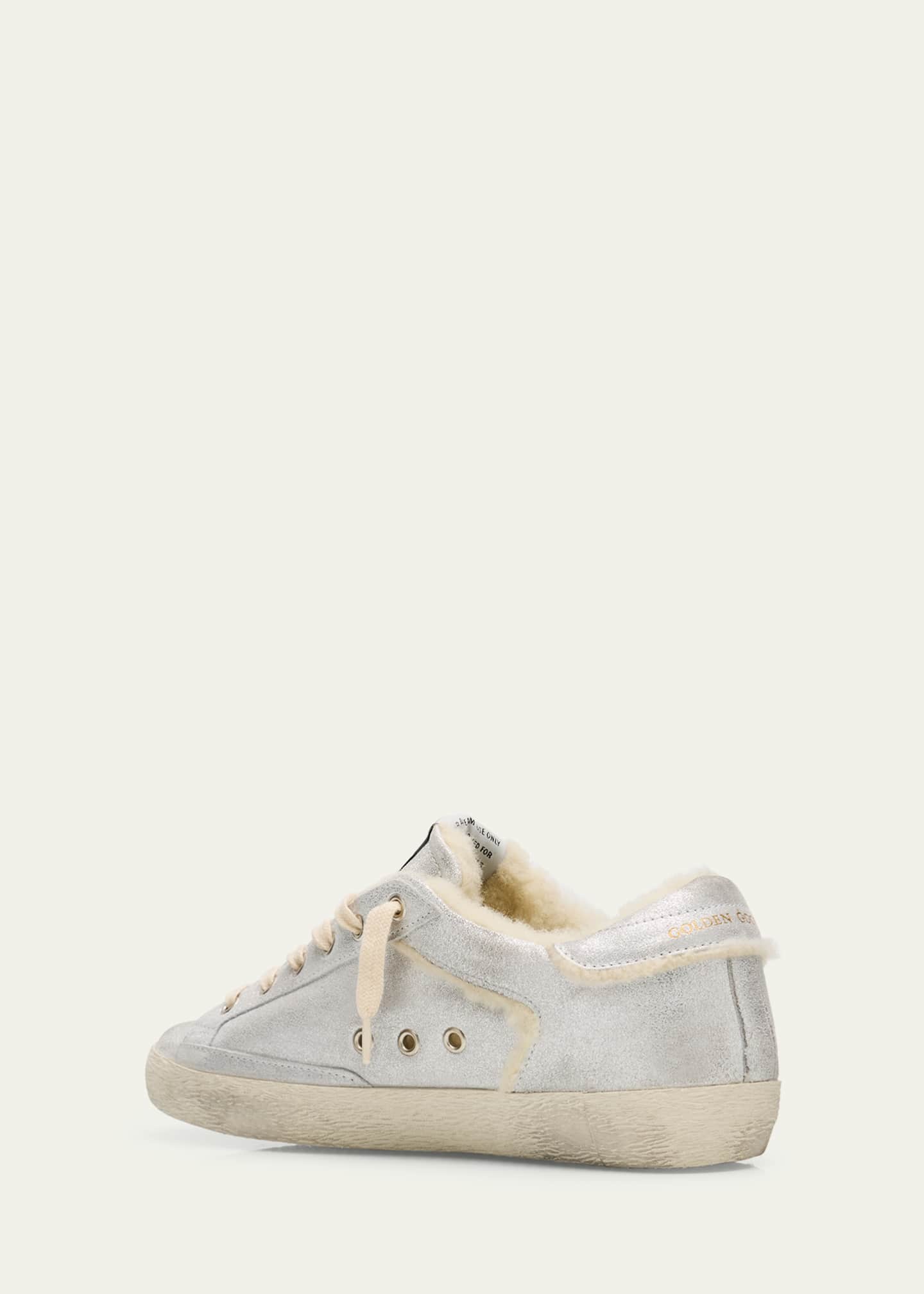 Golden Goose Superstar Metallic Leather and Shearling Sneakers Image 4 of 6
