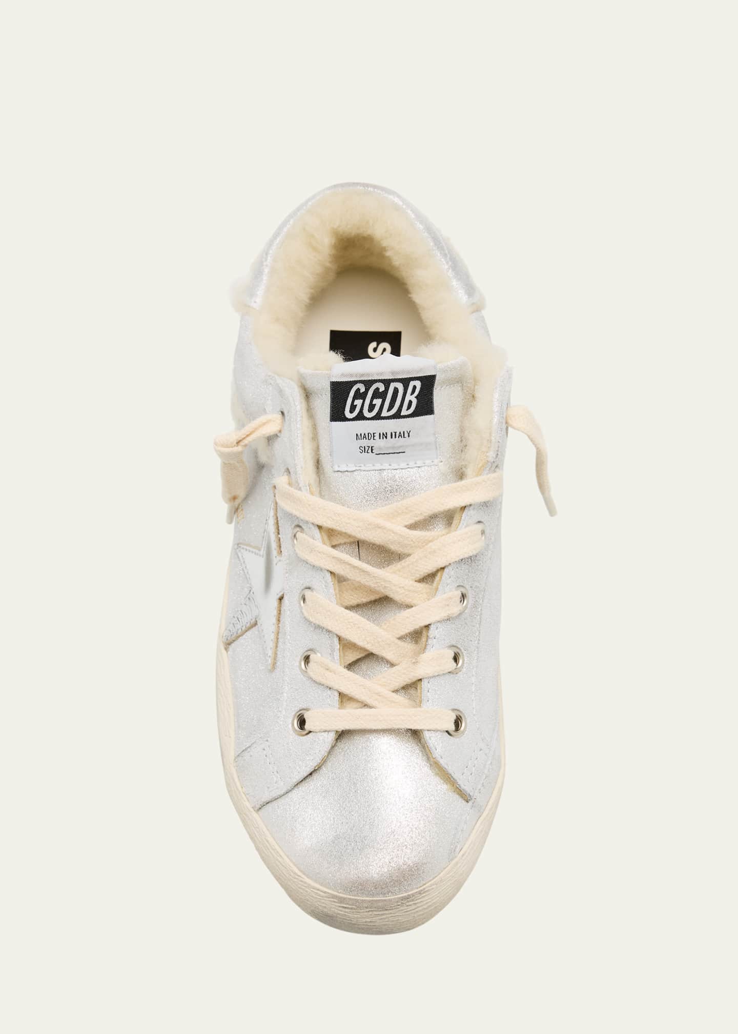Golden Goose Superstar Metallic Leather and Shearling Sneakers Image 6 of 6