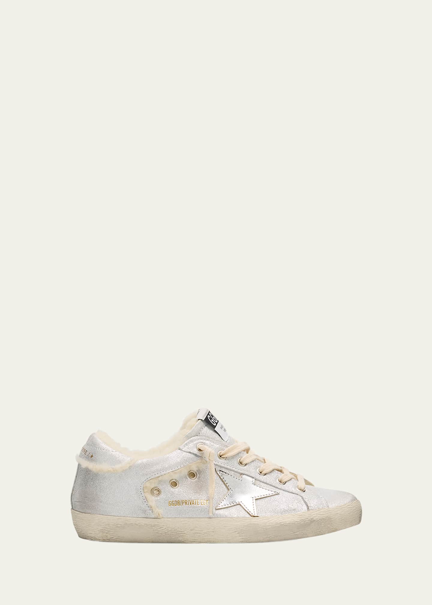 Golden Goose Superstar Metallic Leather and Shearling Sneakers Image 1 of 6