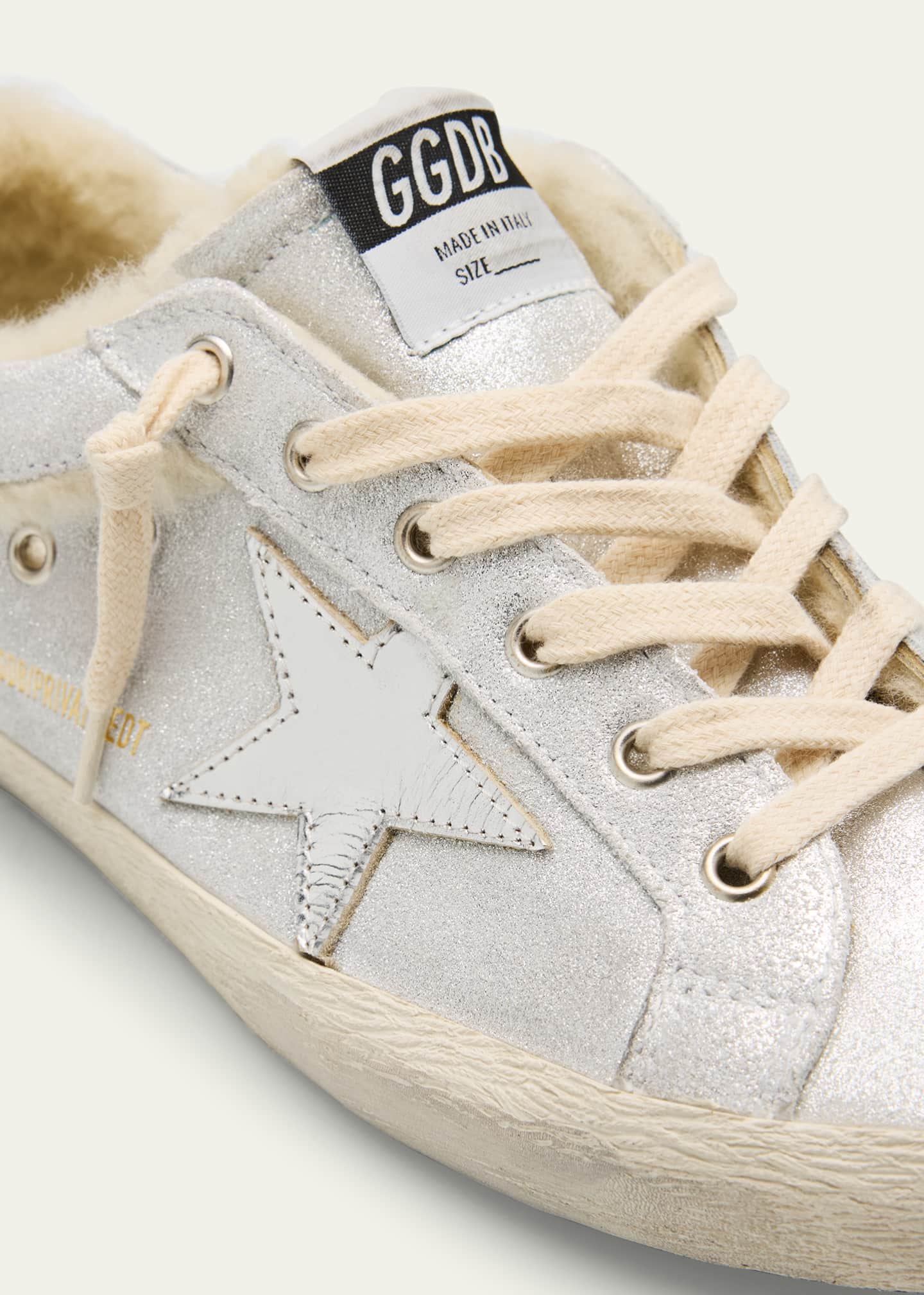 Golden Goose Superstar Metallic Leather and Shearling Sneakers Image 5 of 6