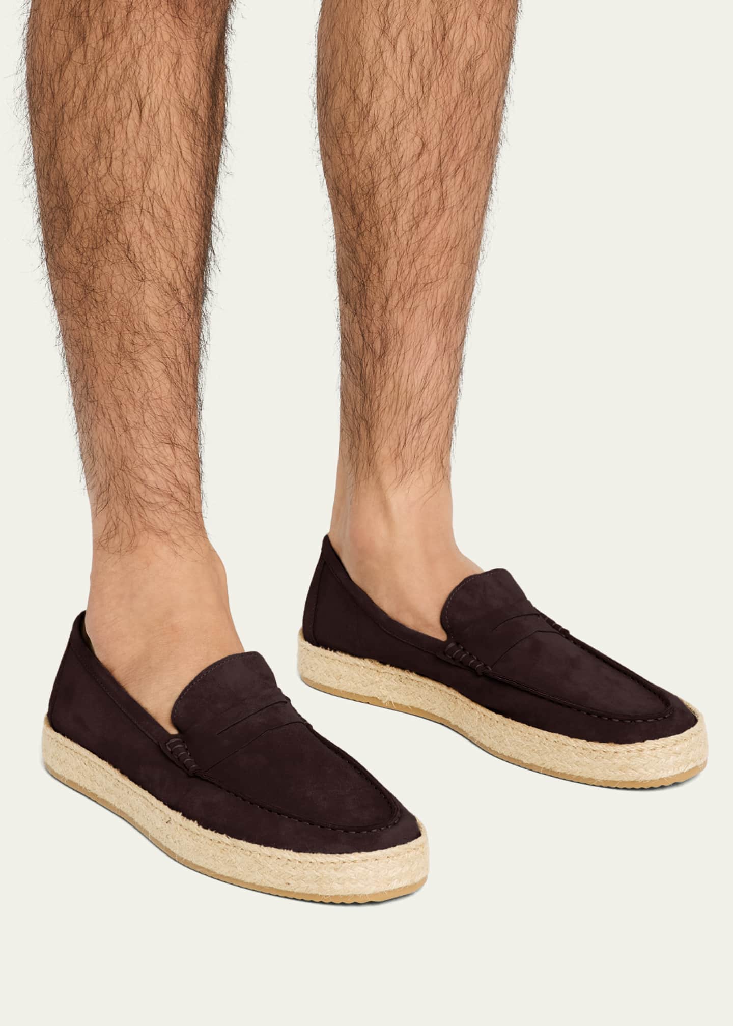 Ron White Men's Dylan Weatherproof Suede and Raffia Slip-On Sneakers Image 2 of 6