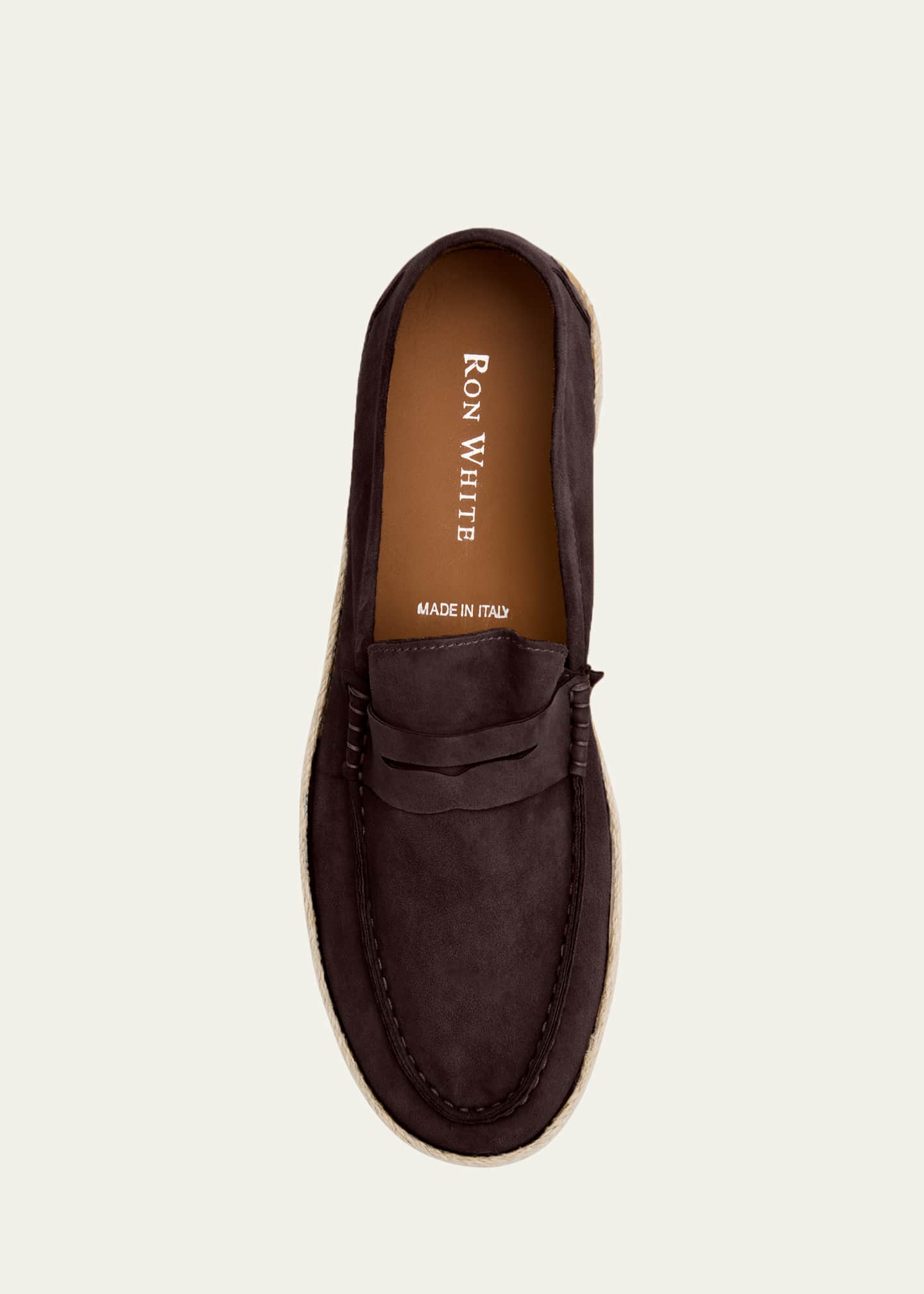 Ron White Men's Dylan Weatherproof Suede and Raffia Slip-On Sneakers Image 6 of 6