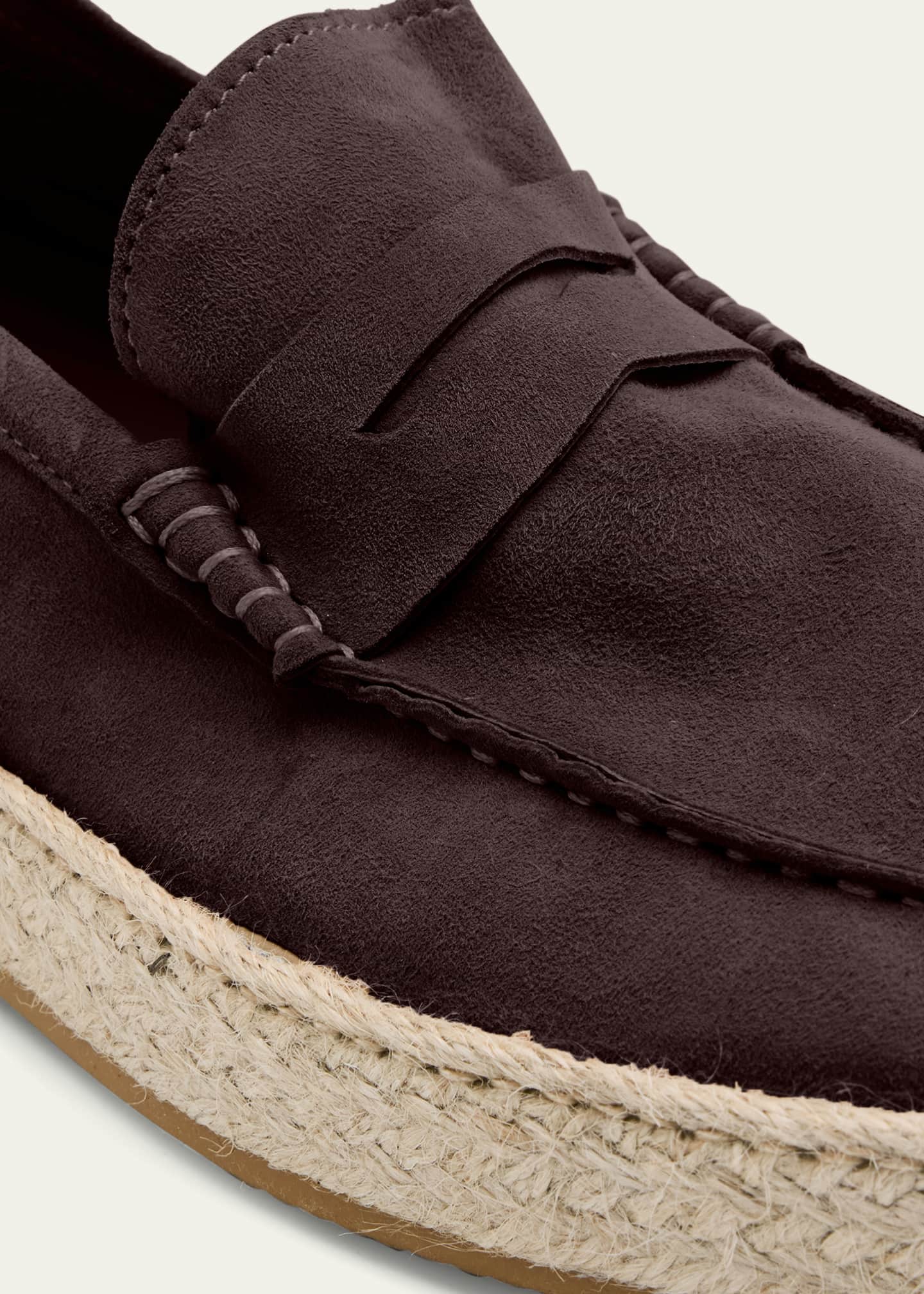 Ron White Men's Dylan Weatherproof Suede and Raffia Slip-On Sneakers Image 5 of 6
