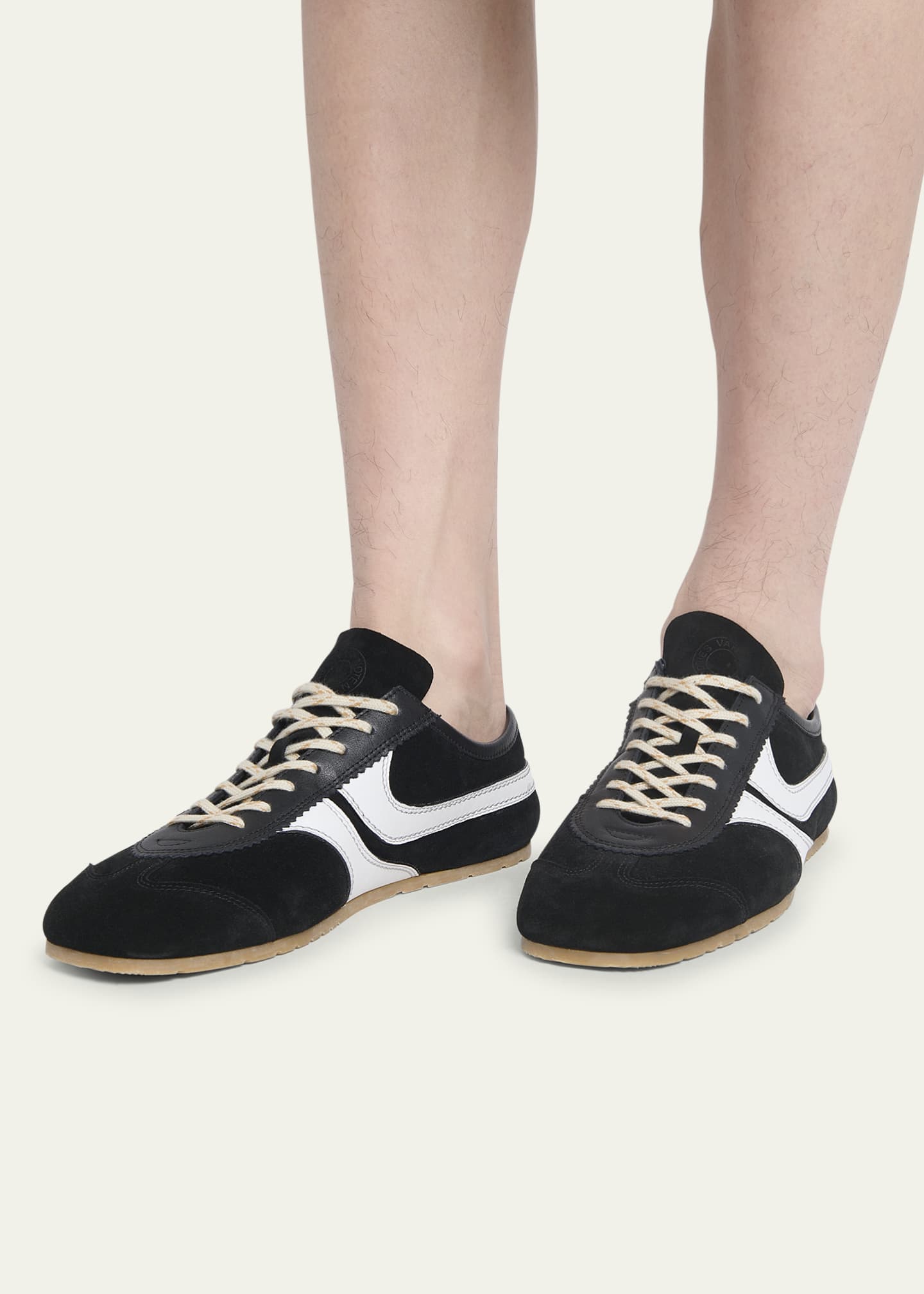 Dries Van Noten Men's Suede and Leather Trainer Sneakers Image 2 of 6
