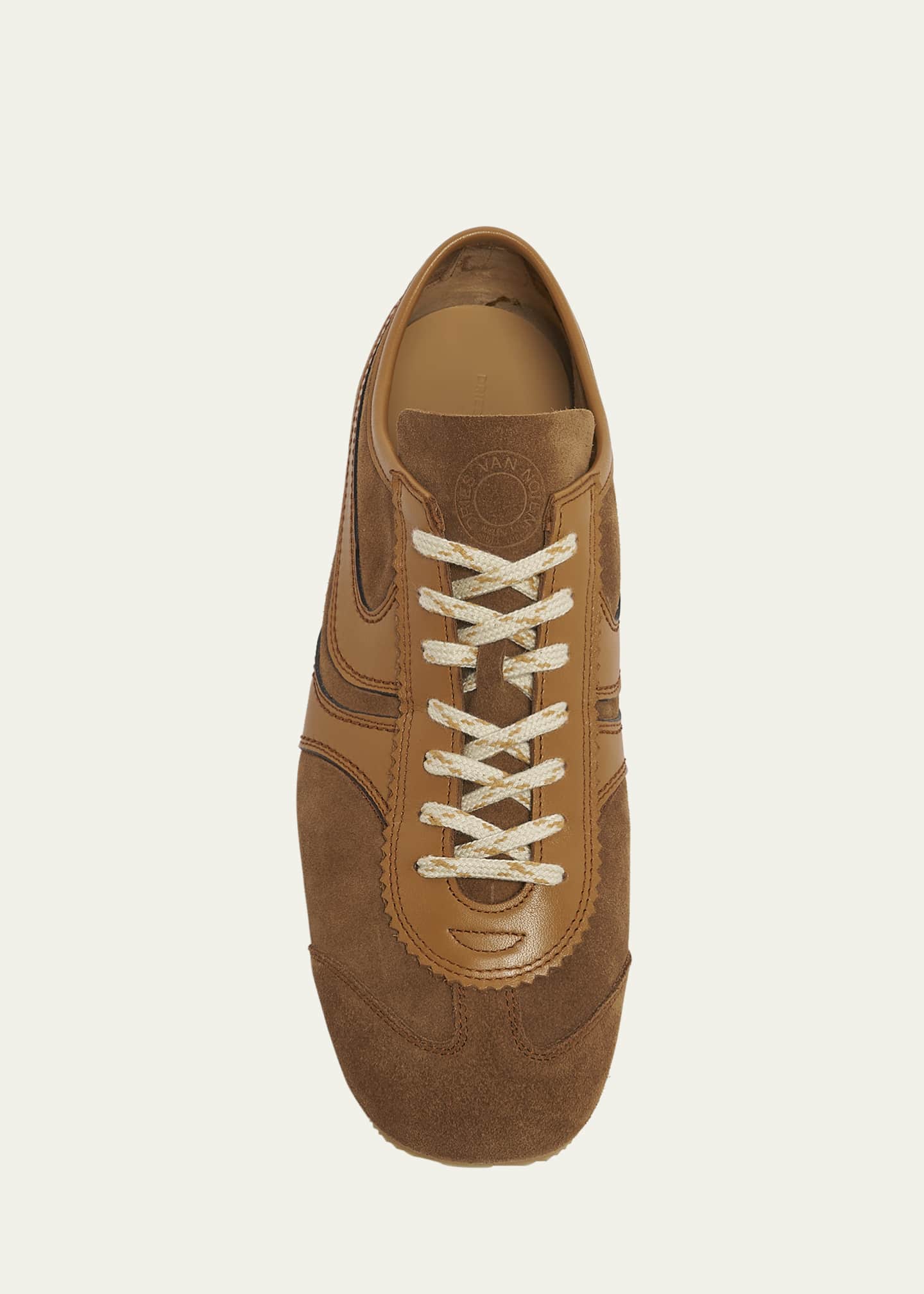 Dries Van Noten Men's Suede and Leather Trainer Sneakers Image 5 of 6