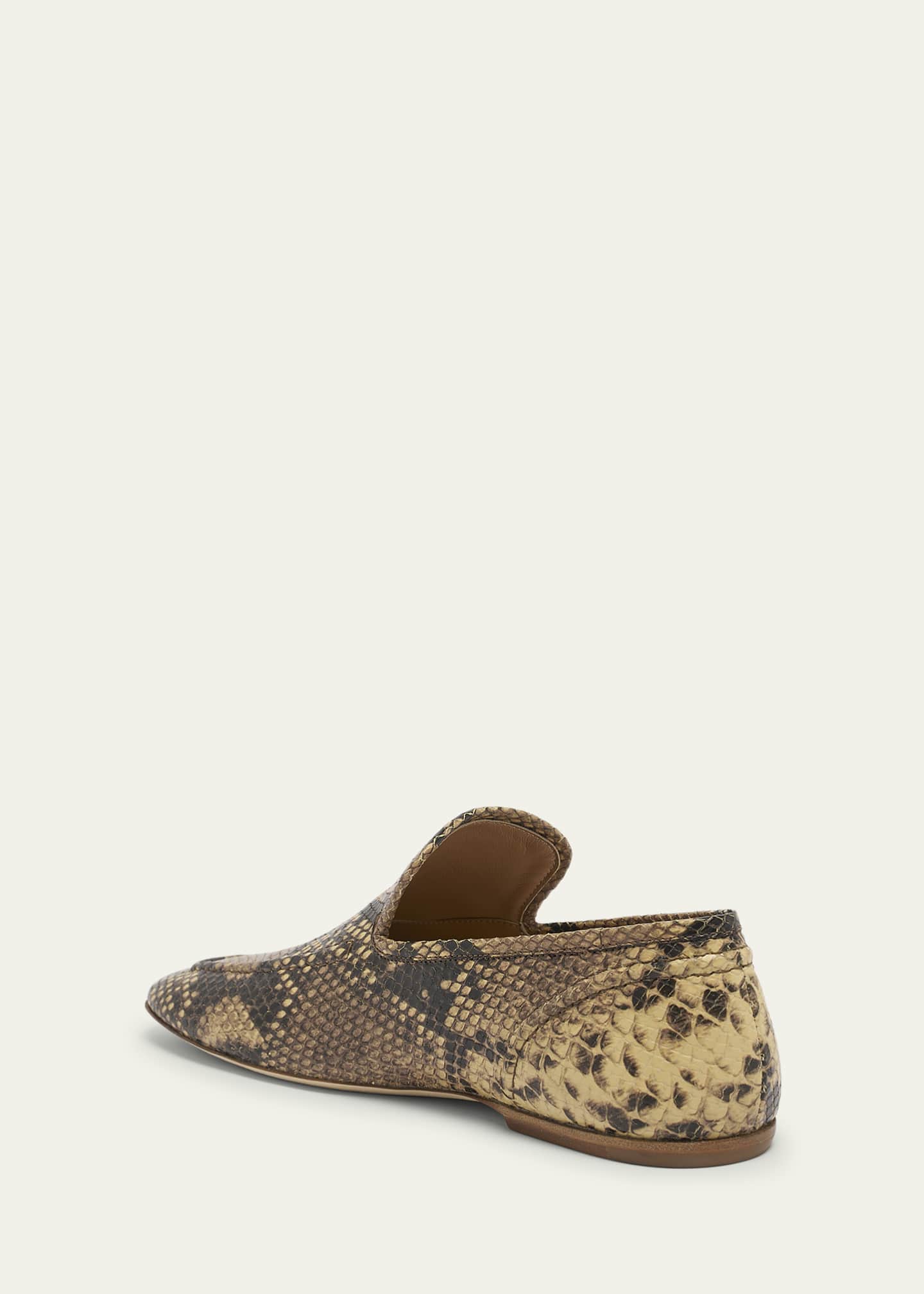 Dries Van Noten Men's Snake-Effect Leather Loafers Image 3 of 4
