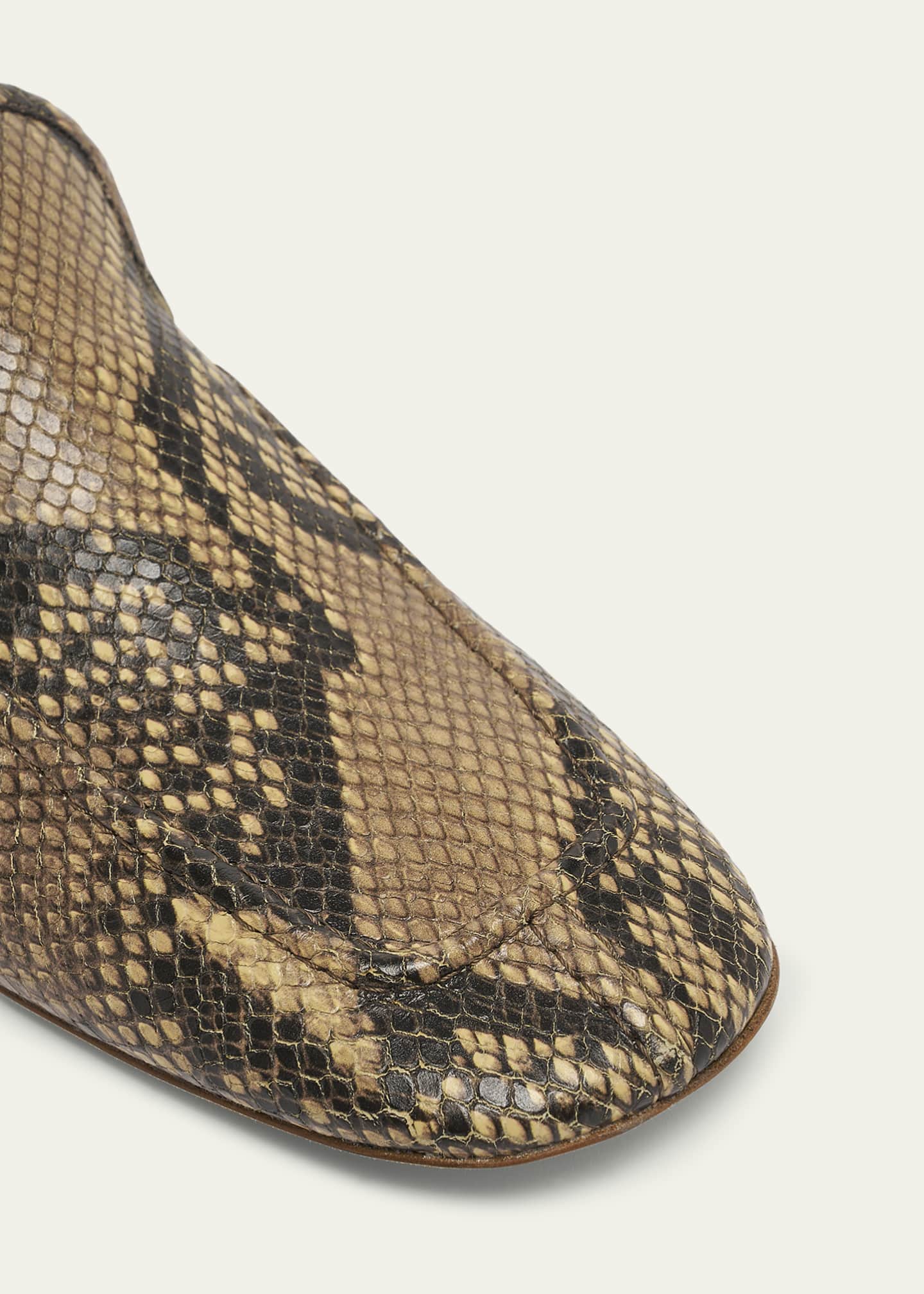 Dries Van Noten Men's Snake-Effect Leather Loafers Image 4 of 4