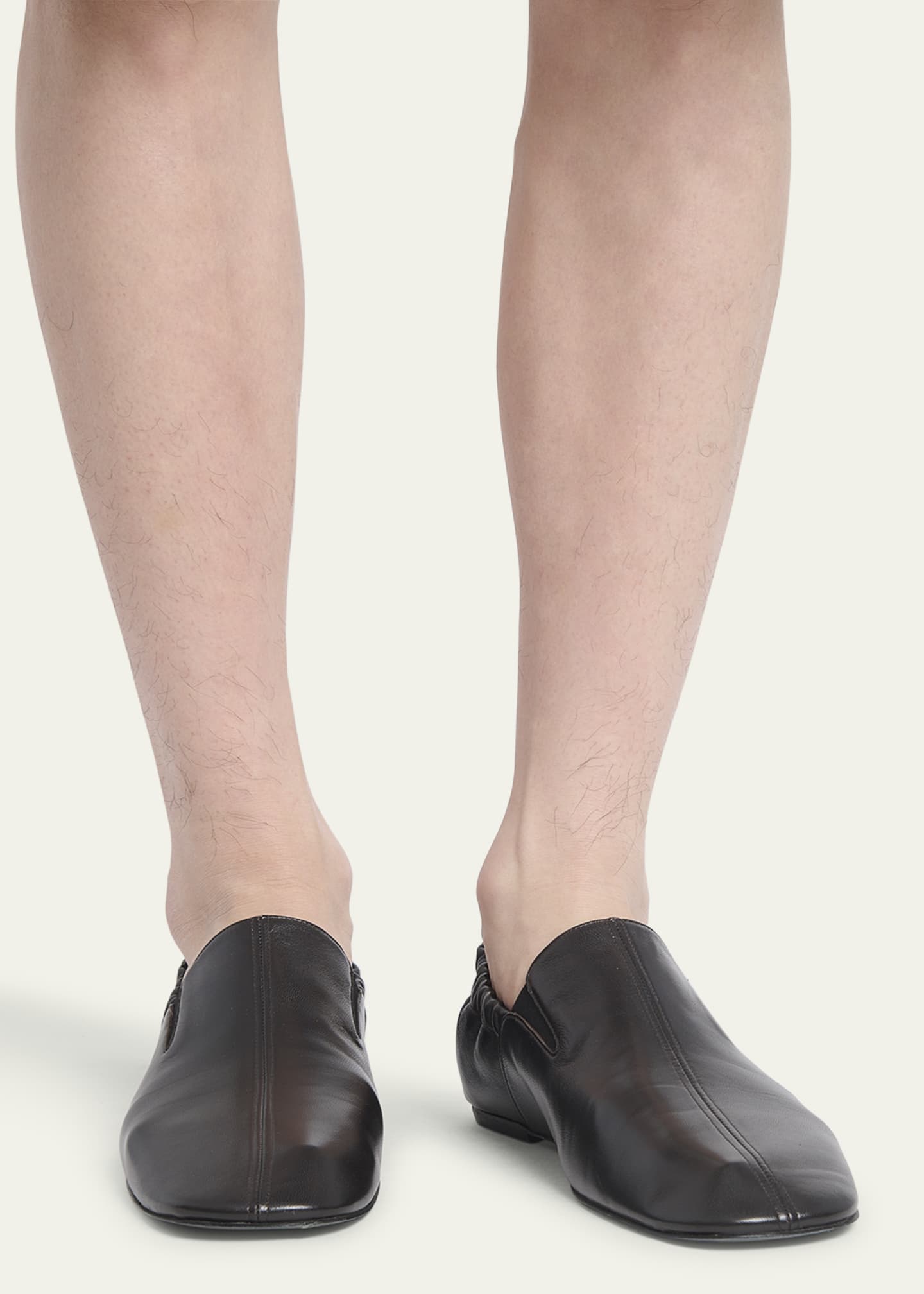 Dries Van Noten Men's Leather Fold-Down Heel Loafers Image 2 of 5
