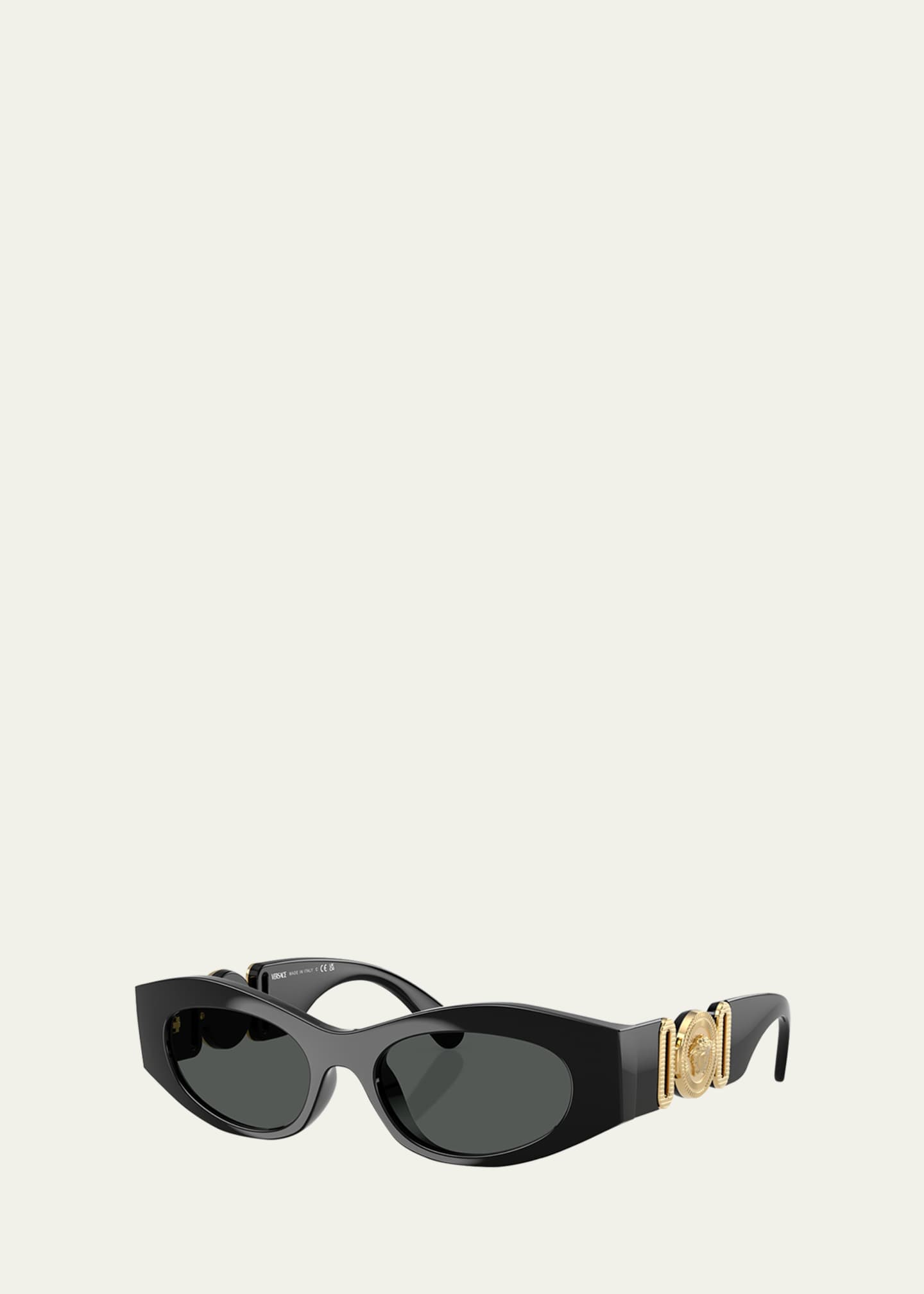 Versace Medusa Embellished Oval Plastic Sunglasses, 51MM Image 2 of 3