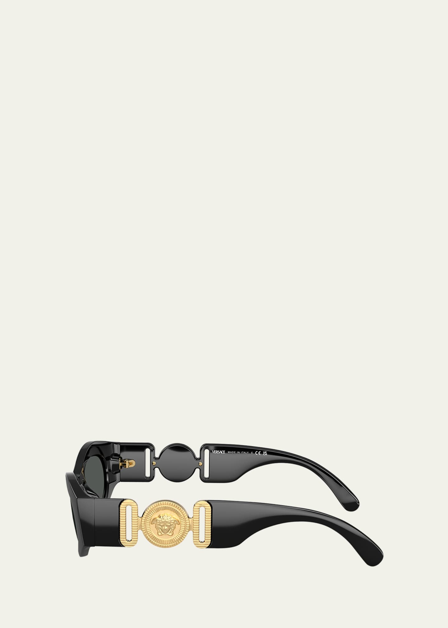 Versace Medusa Embellished Oval Plastic Sunglasses, 51MM Image 3 of 3