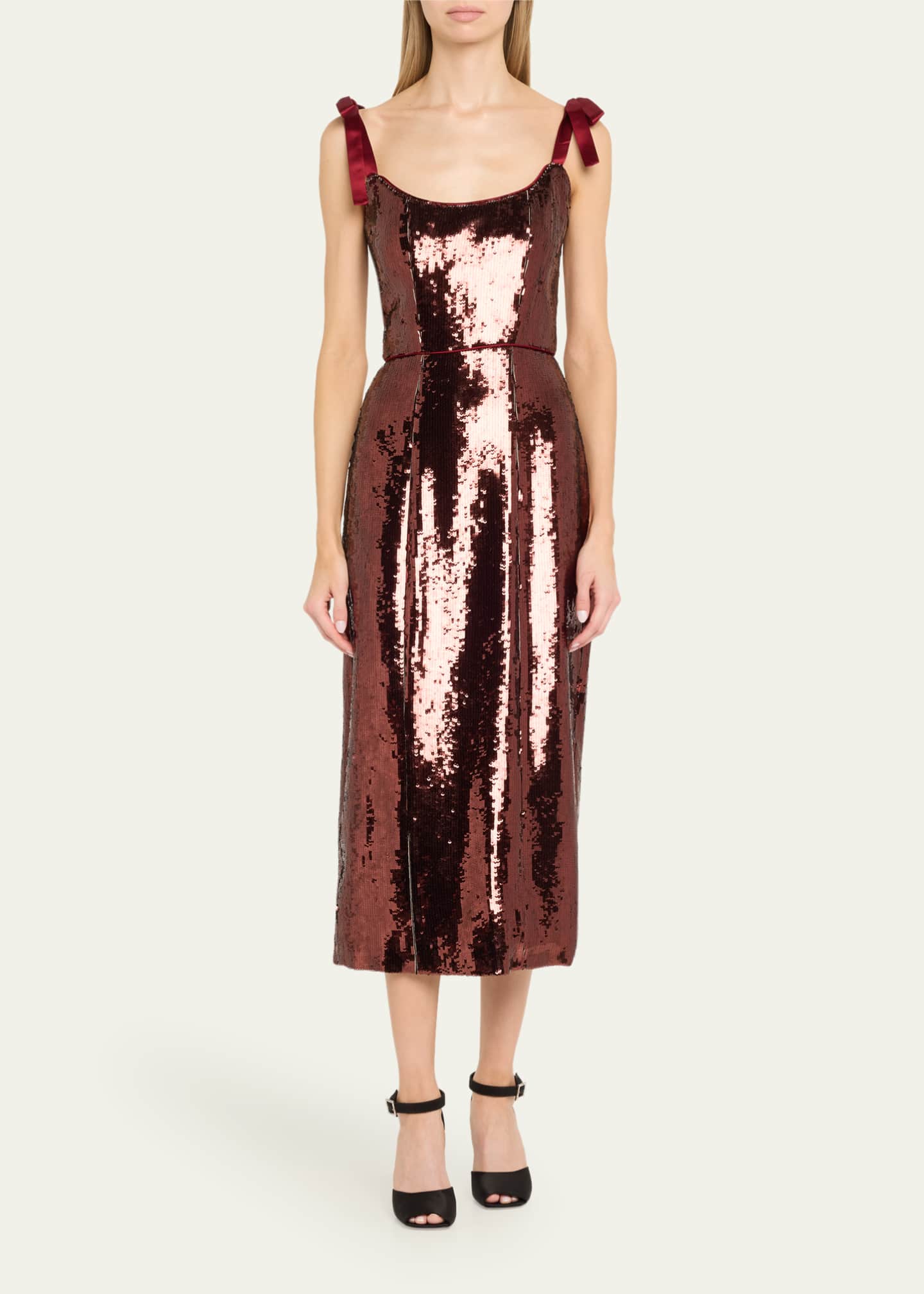 Markarian Sleeveless Sequin Scoop-Neck Midi Dress Image 2 of 5