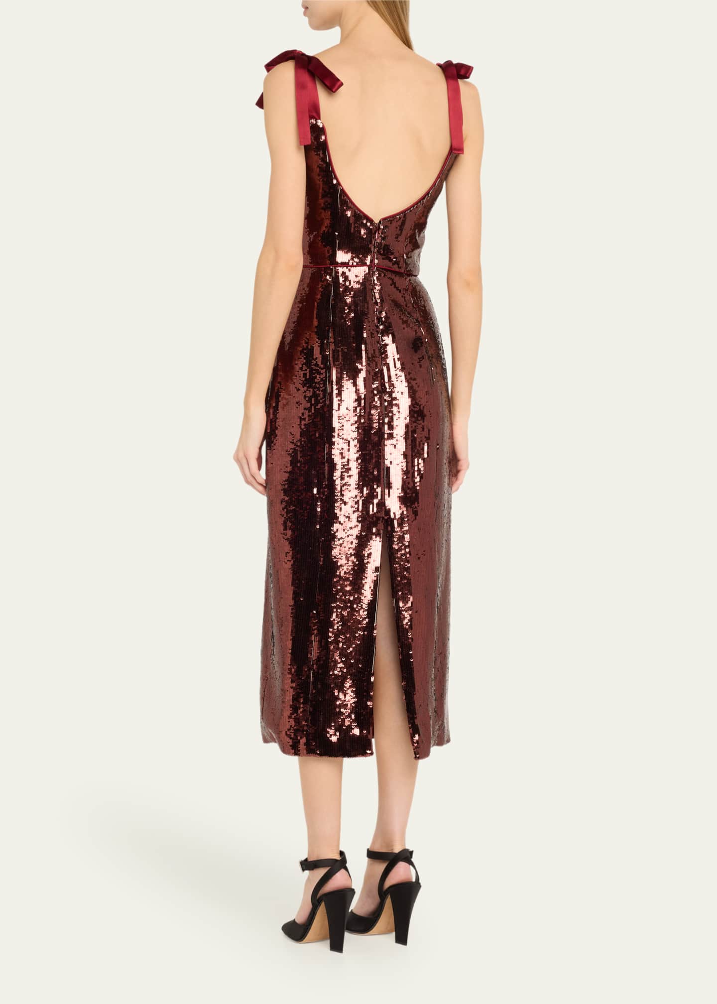 Markarian Sleeveless Sequin Scoop-Neck Midi Dress Image 3 of 5