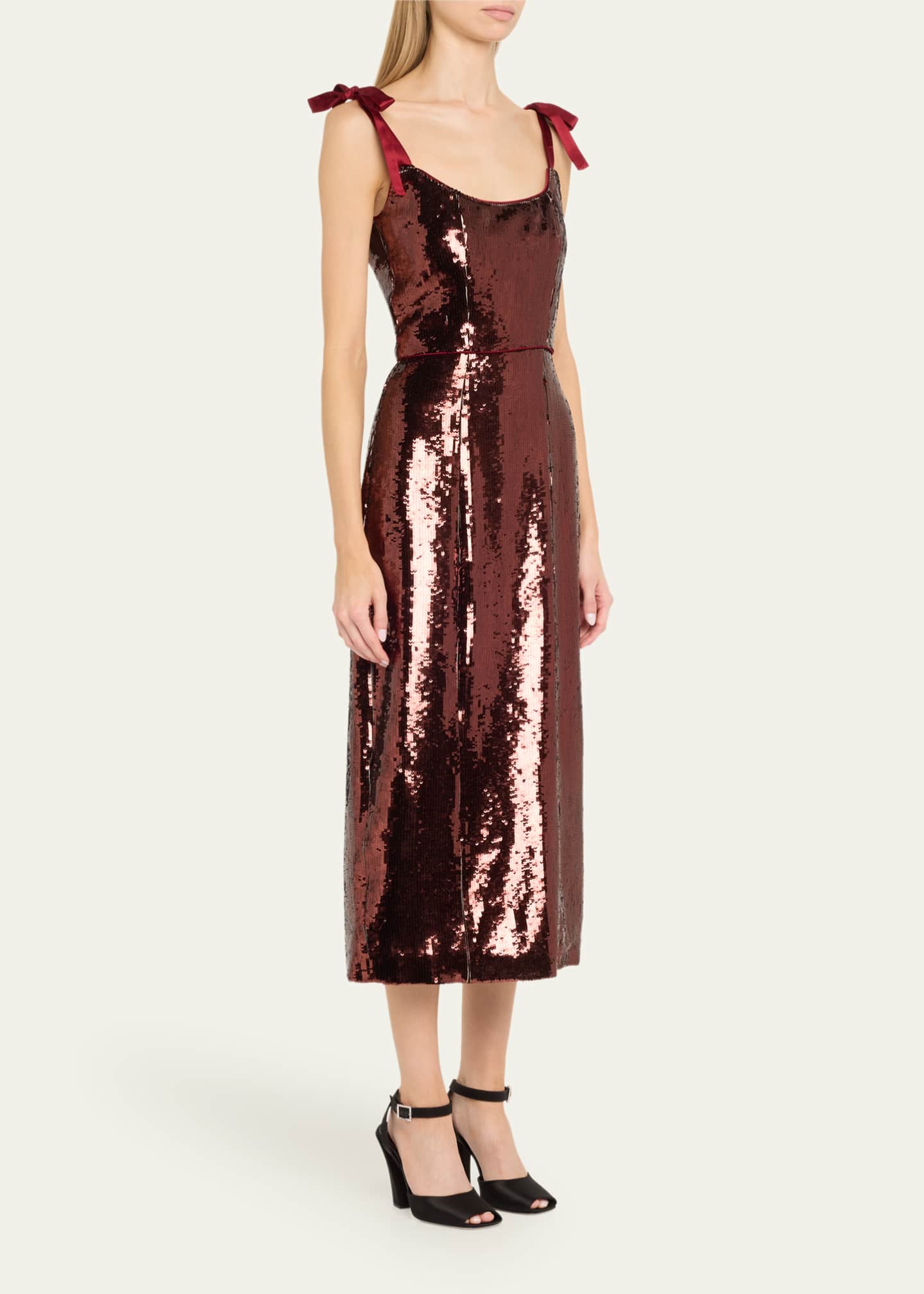 Markarian Sleeveless Sequin Scoop-Neck Midi Dress Image 4 of 5