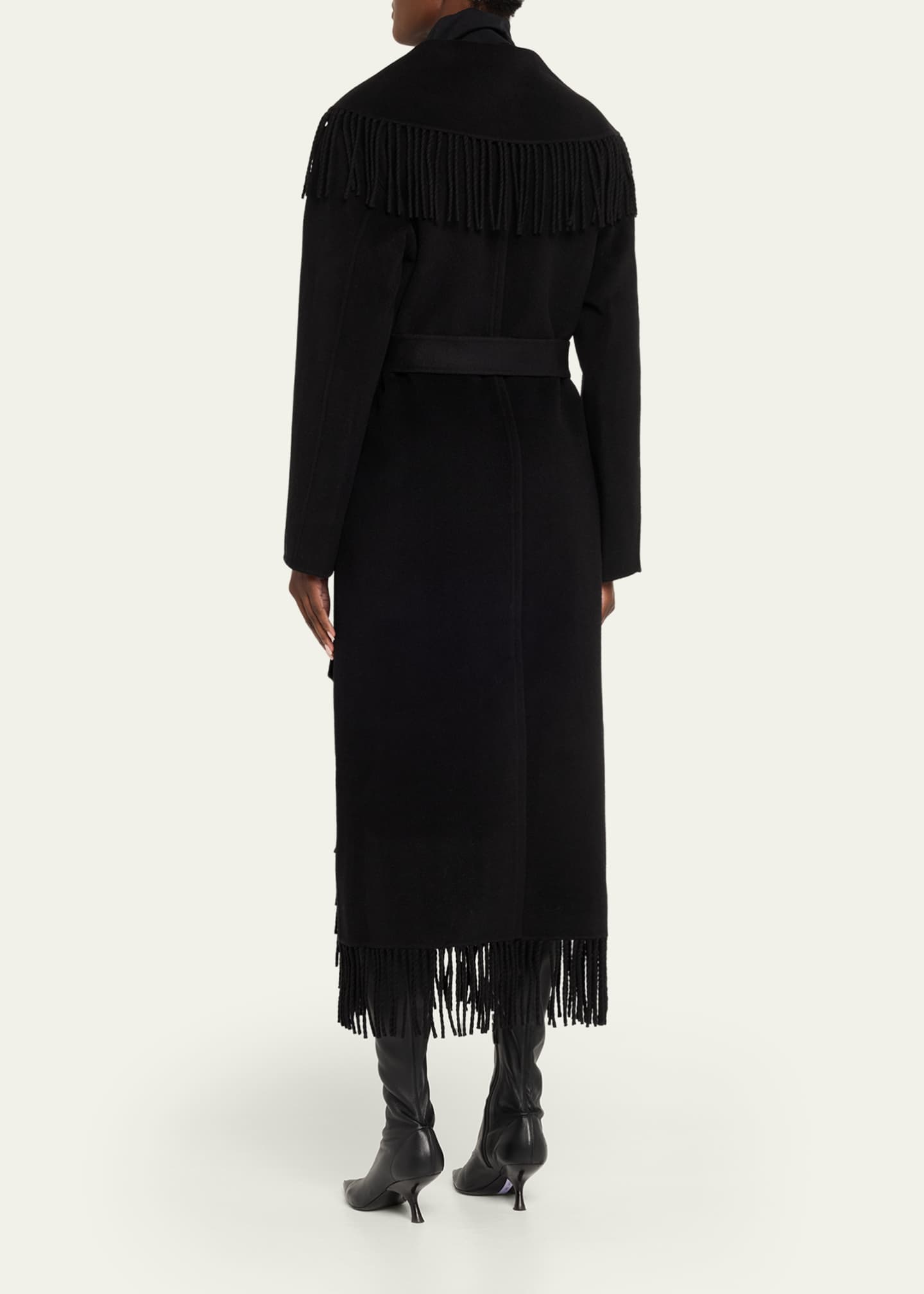 Carrie Belted Fringe Robe Coat
