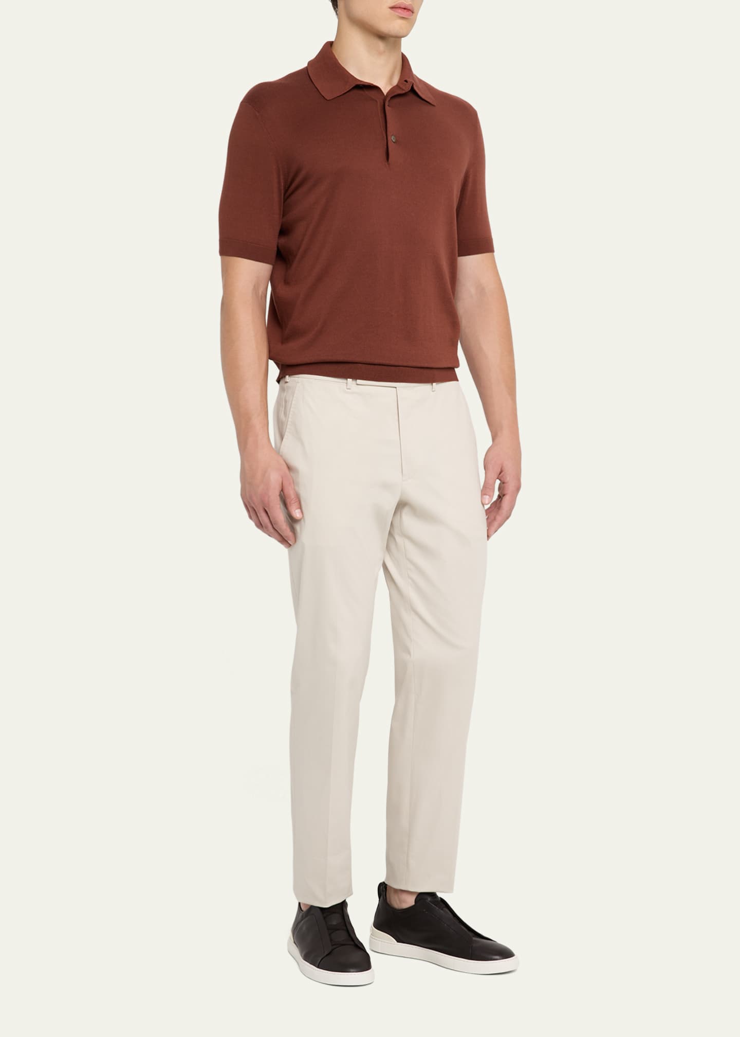 ZEGNA Men's Flat-Front Linen Pants Image 2 of 5