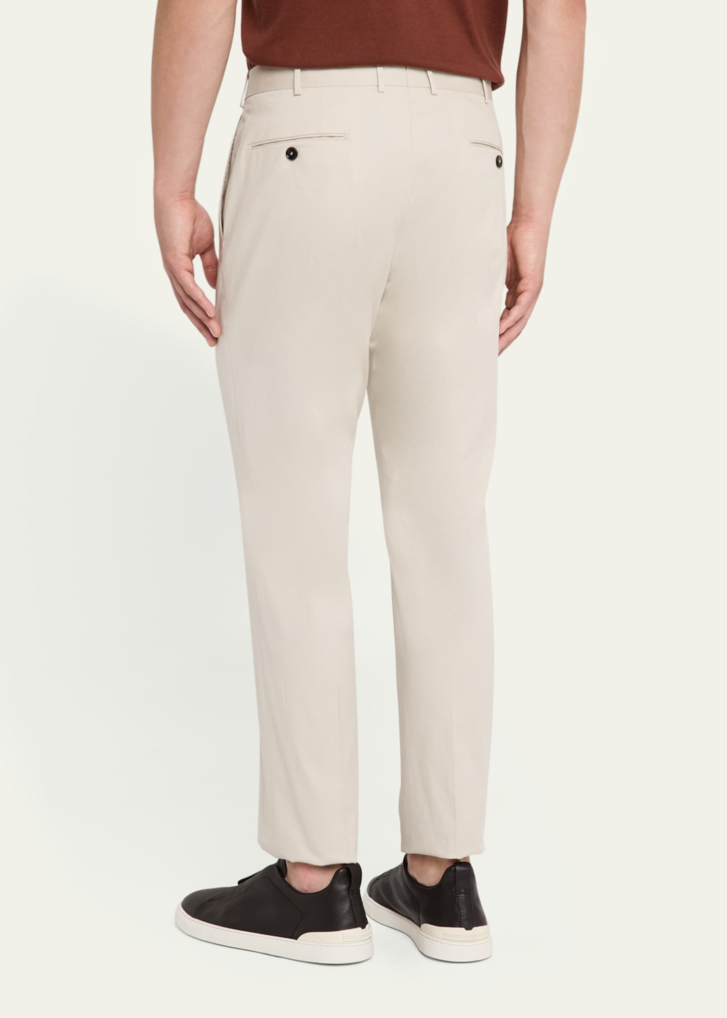 ZEGNA Men's Flat-Front Linen Pants Image 3 of 5