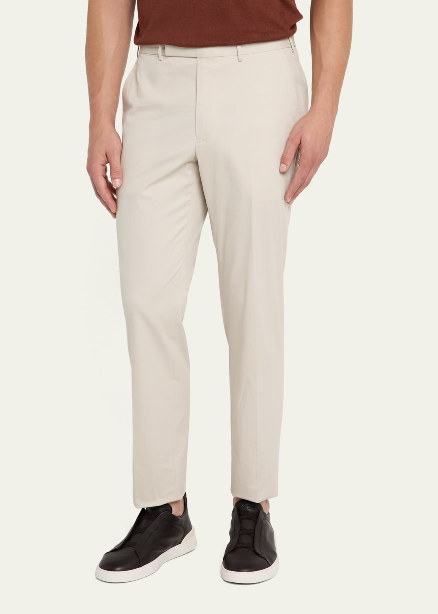 ZEGNA Men's Flat-Front Linen Pants Image 4 of 5