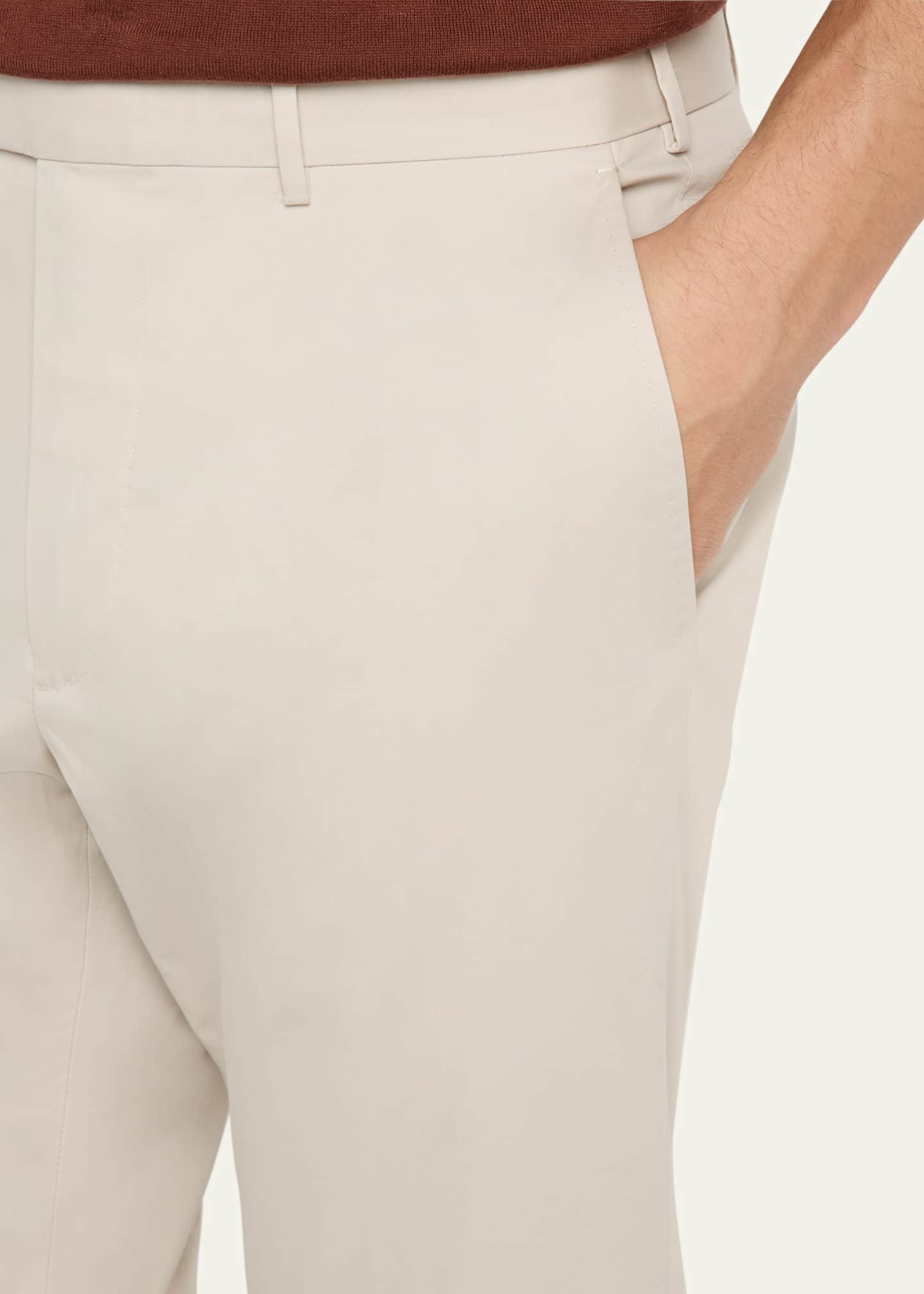 ZEGNA Men's Flat-Front Linen Pants Image 5 of 5
