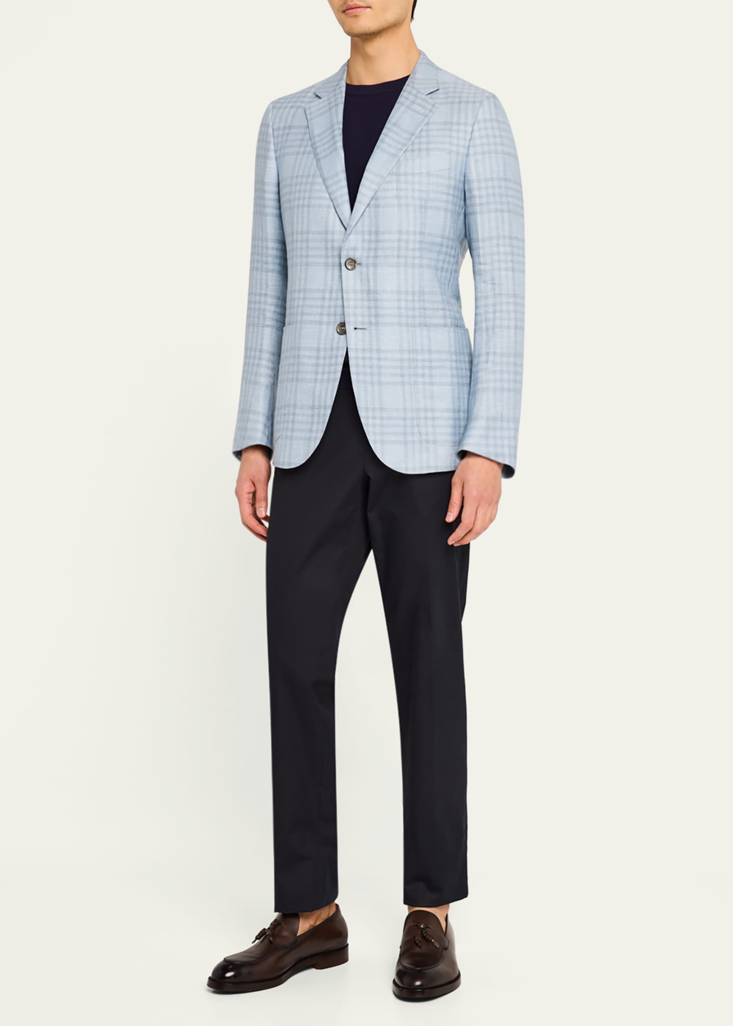 ZEGNA Men's Large Check Sport Coat Image 2 of 8