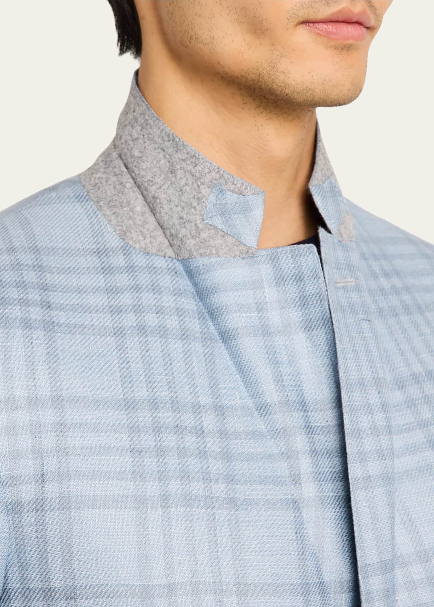 ZEGNA Men's Large Check Sport Coat Image 7 of 8