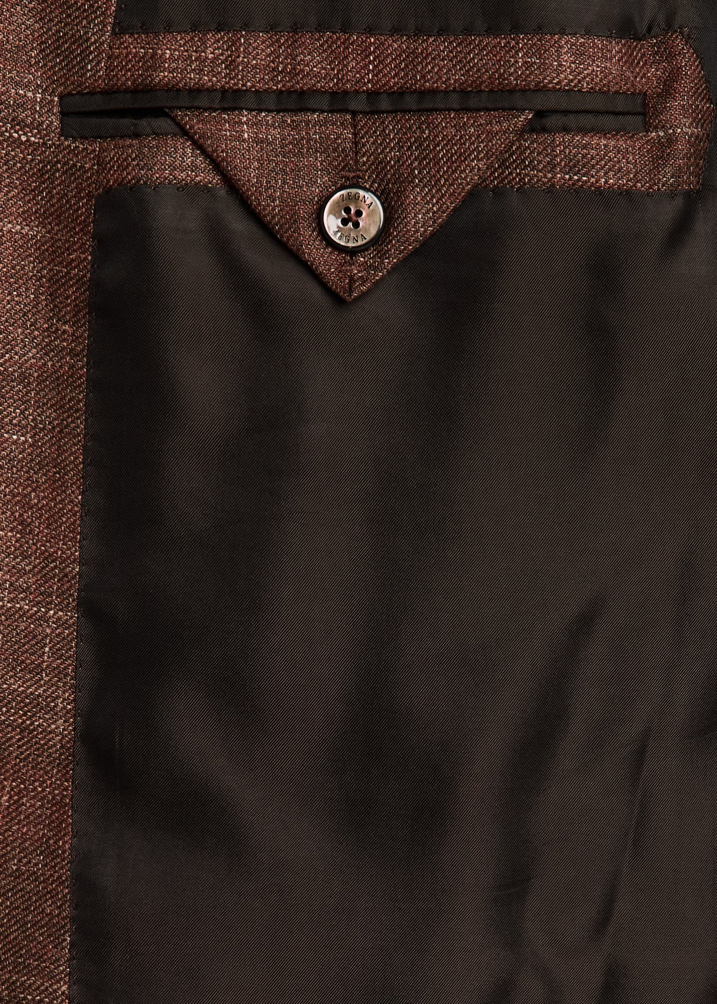 ZEGNA Men's Melange Tonal Plaid Sport Coat Image 6 of 8