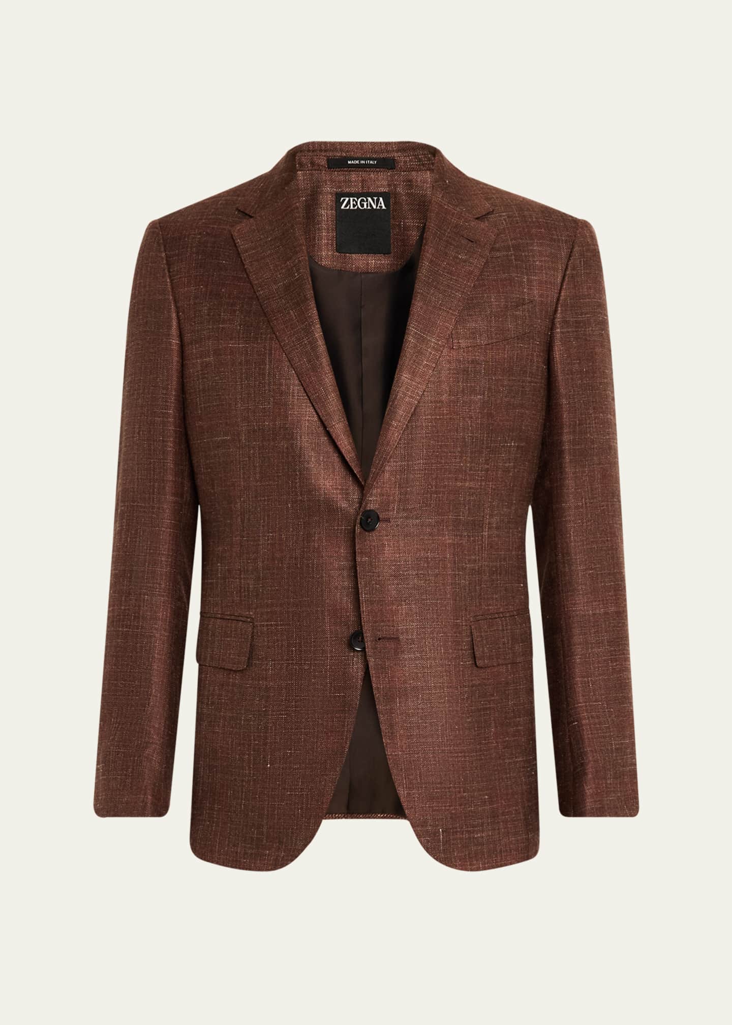 ZEGNA Men's Melange Tonal Plaid Sport Coat Image 1 of 8