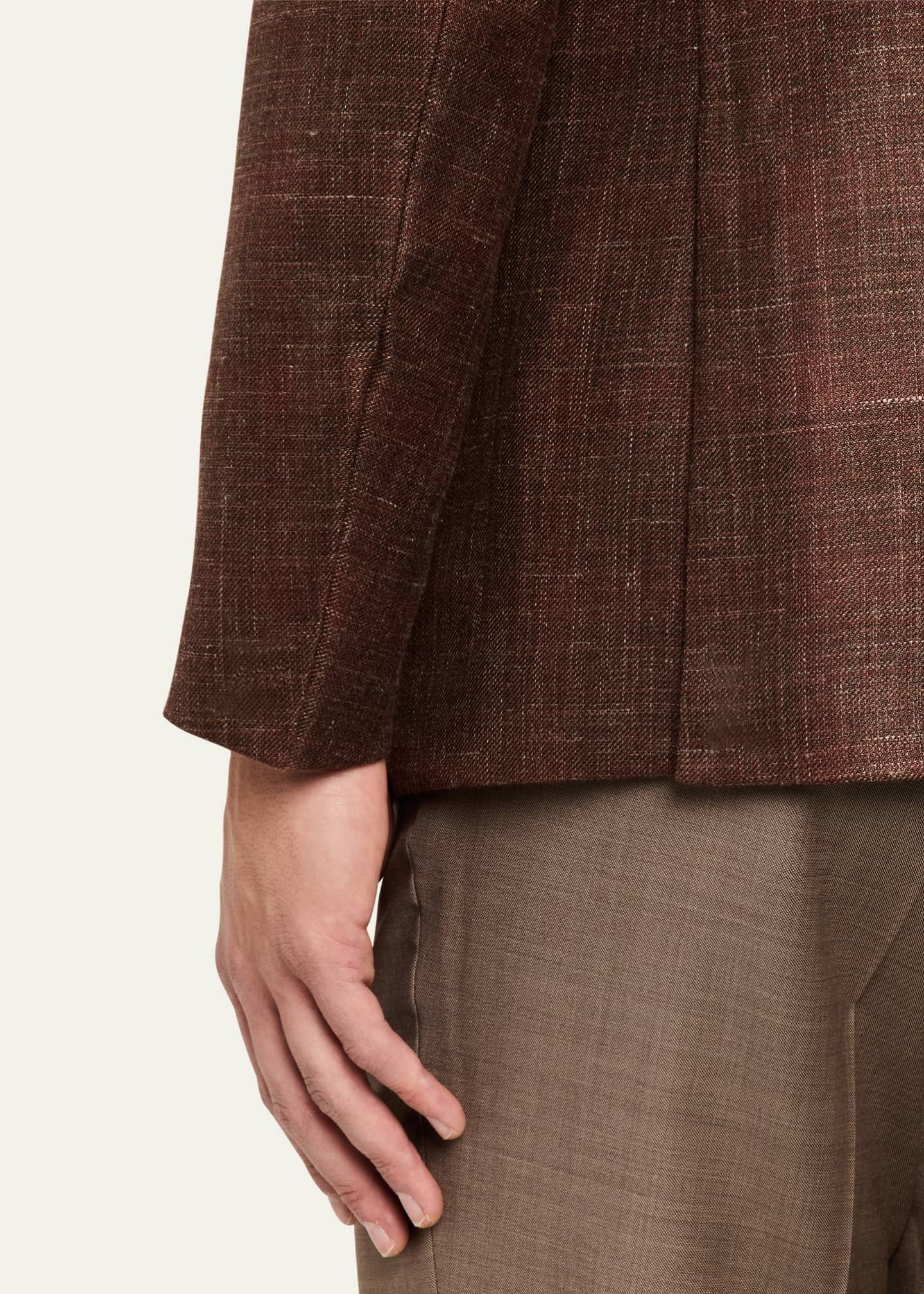 ZEGNA Men's Melange Tonal Plaid Sport Coat Image 8 of 8