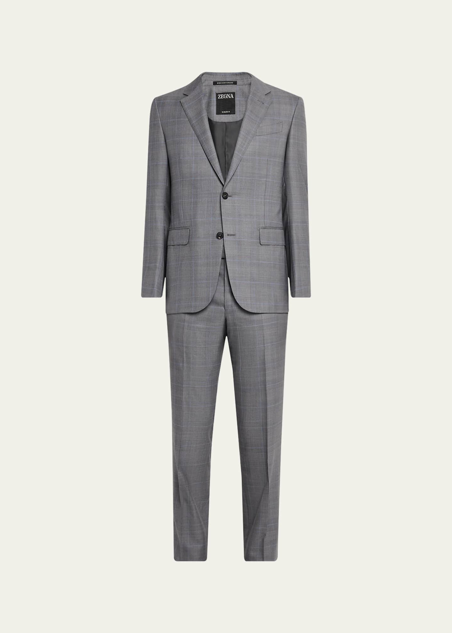 ZEGNA Men's 15milmil15 Wool Plaid Suit Image 1 of 5