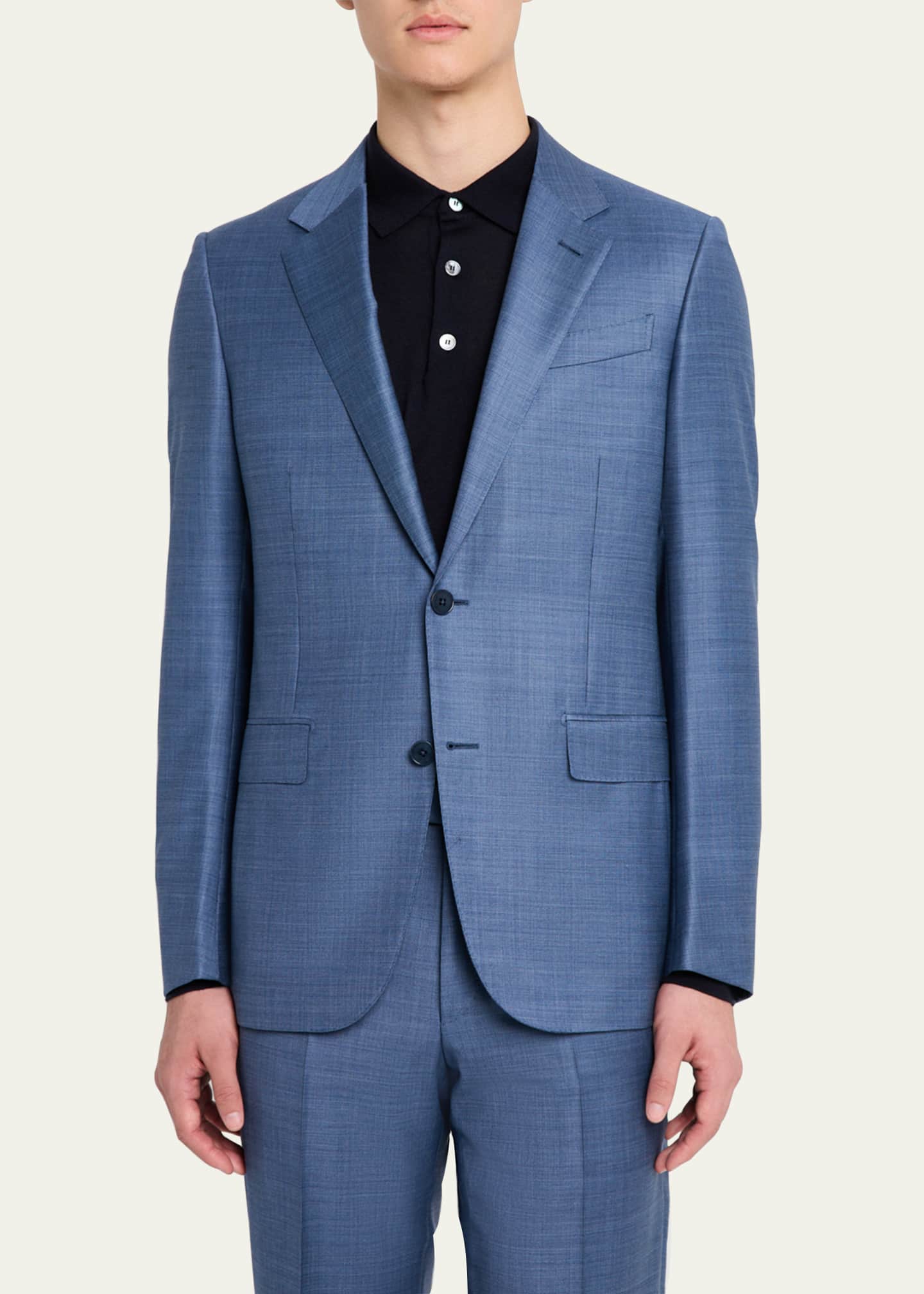 ZEGNA Men's Nailhead Trofeo Wool Suit Image 4 of 5