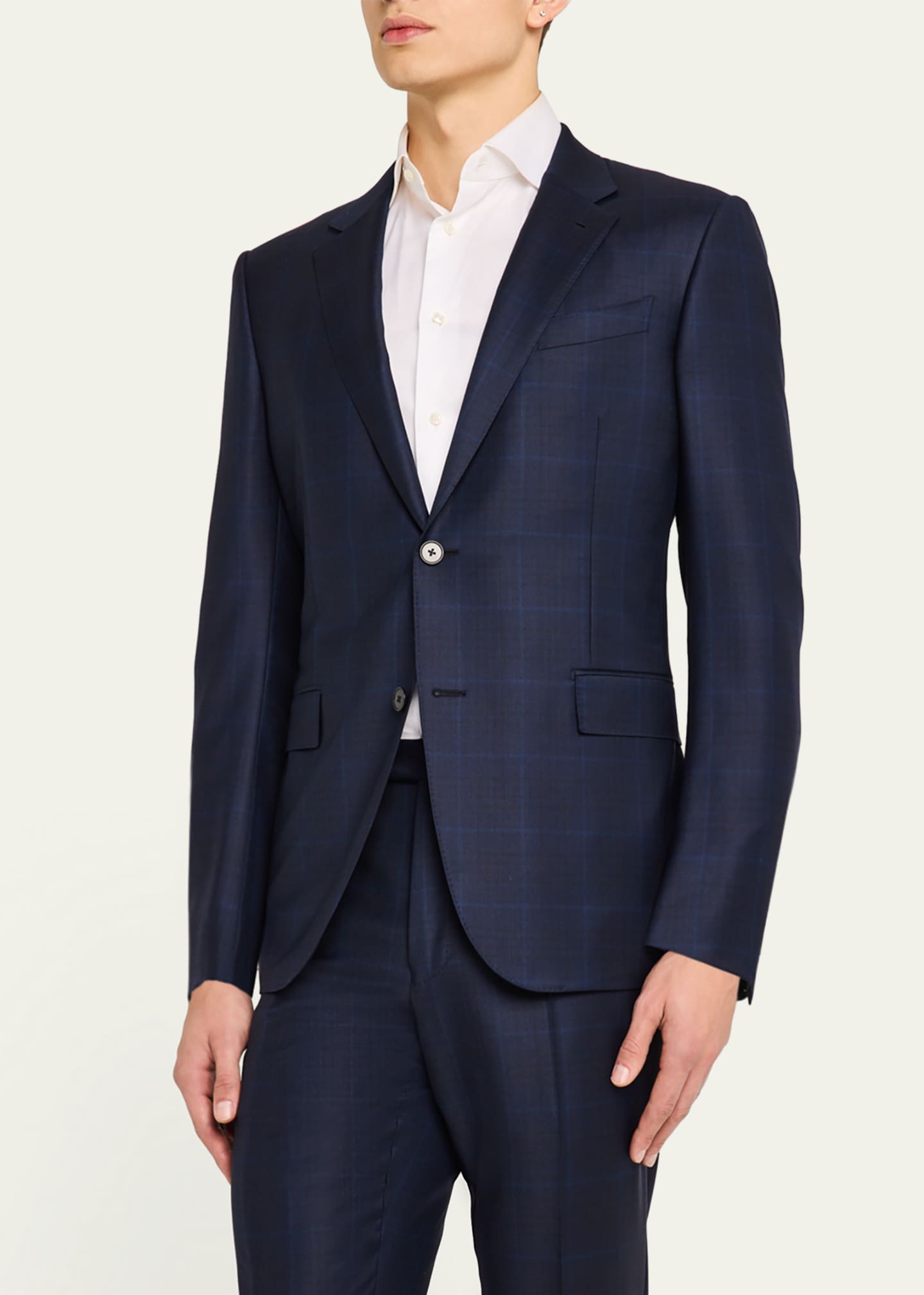 ZEGNA Men's Trofeo Tonal Plaid Suit Image 4 of 8